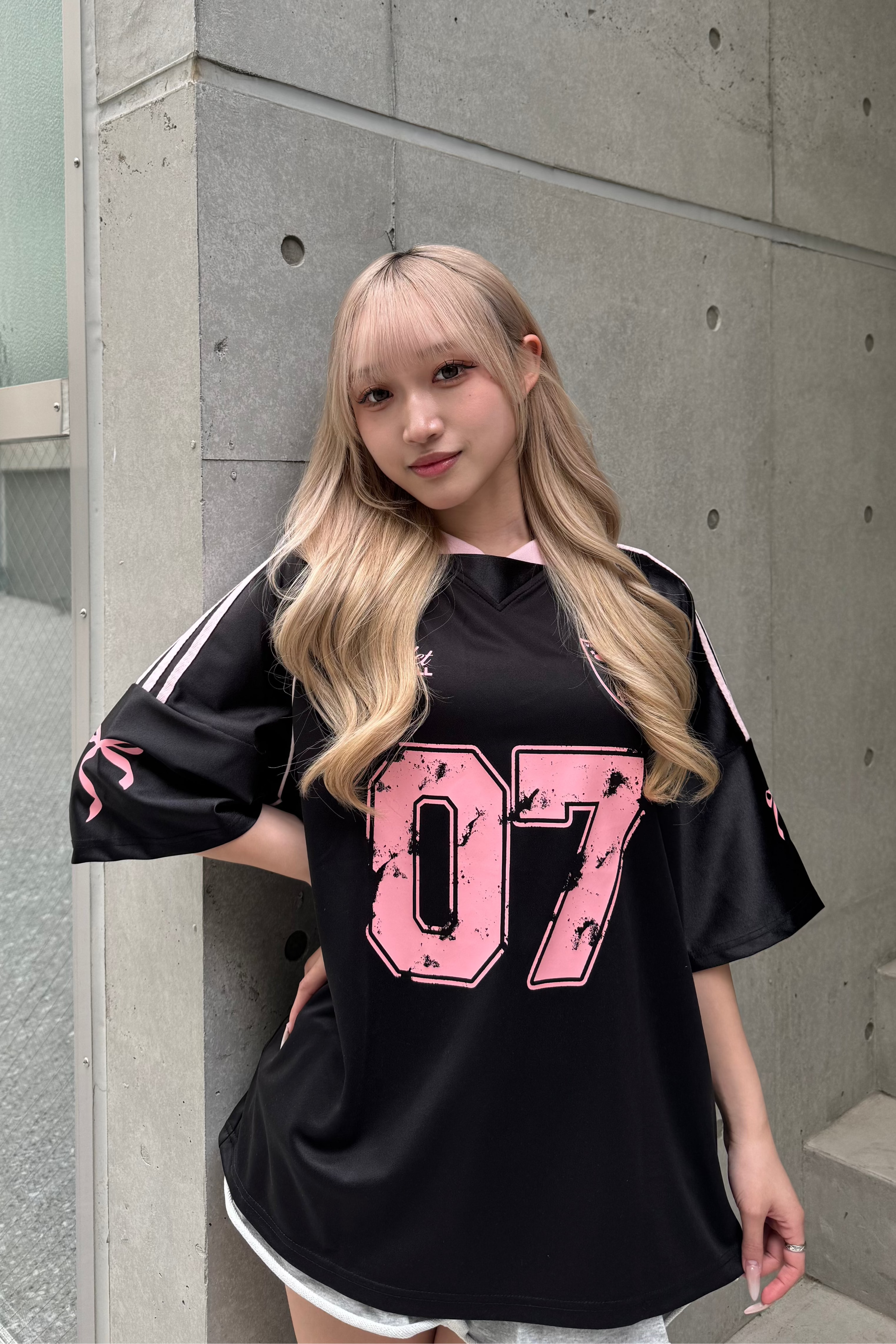 リボンプリントユニフォームTシャツ KSG20785