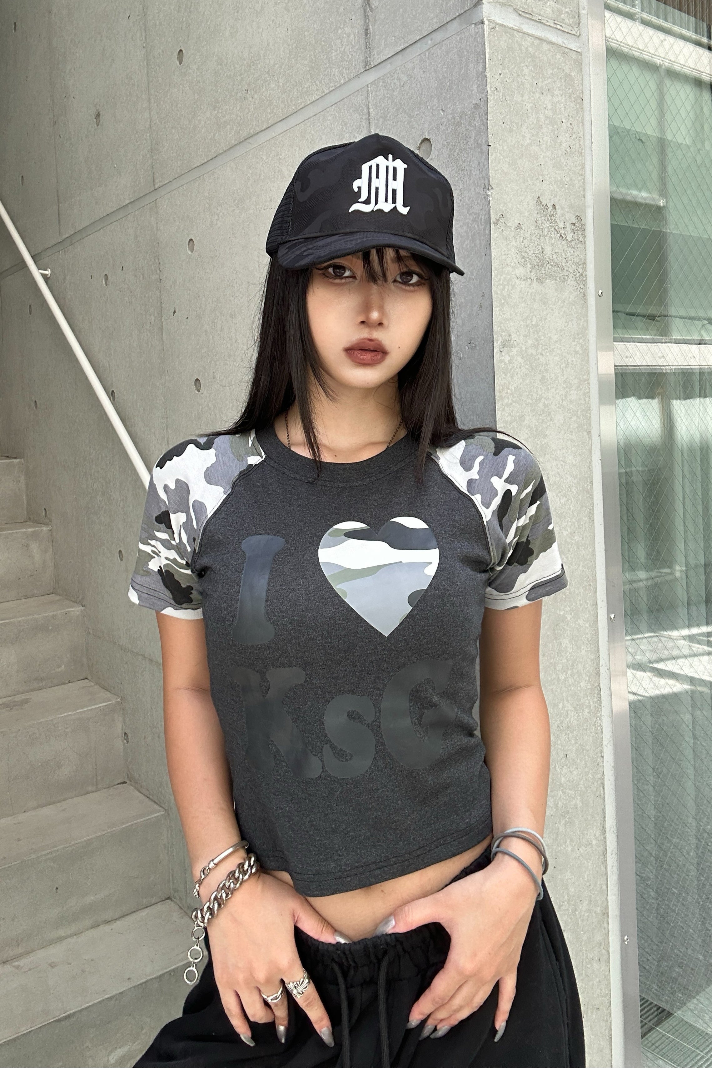 カモフラージュLOVEクロップドTシャツ KSG20930