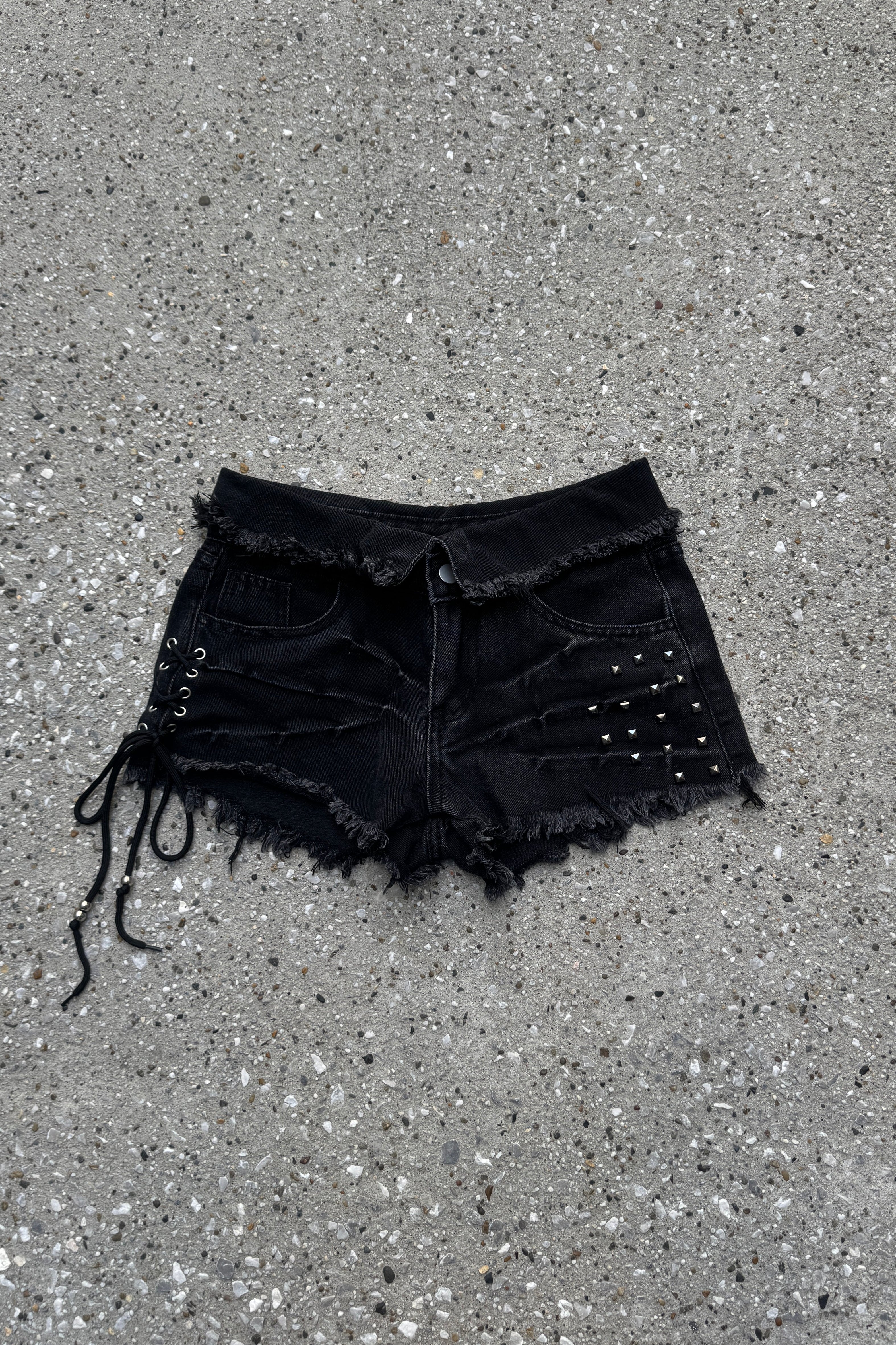 hem waist denim short pants KSG19305