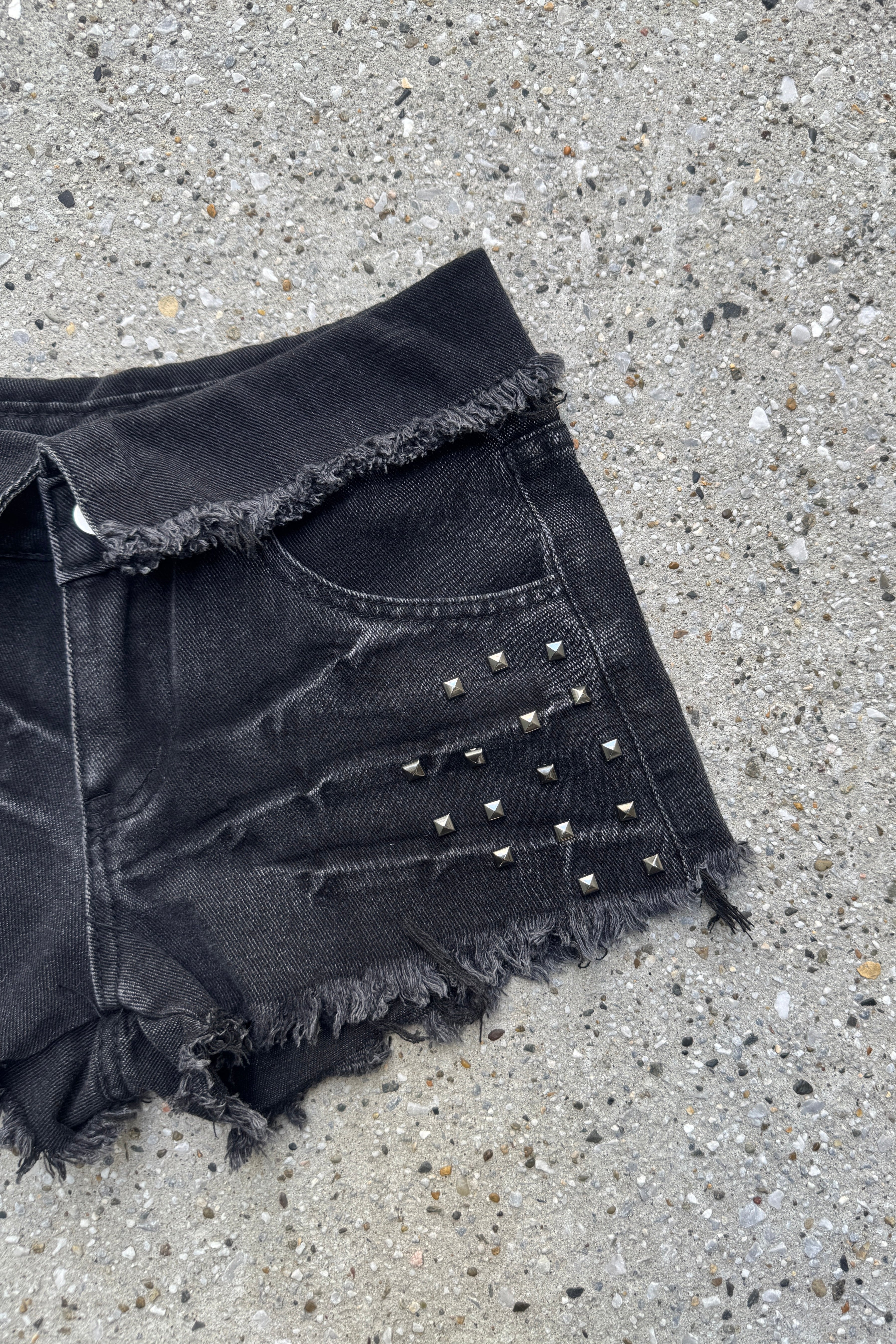 hem waist denim short pants KSG19305