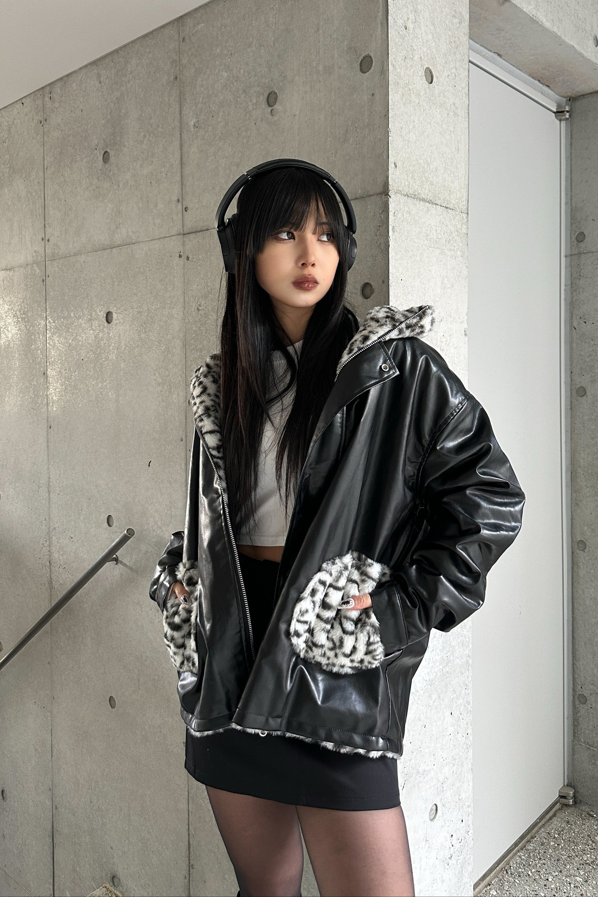 2wayレオパード柄ジャケット KSG30015 | 韓国ストリートファッション 