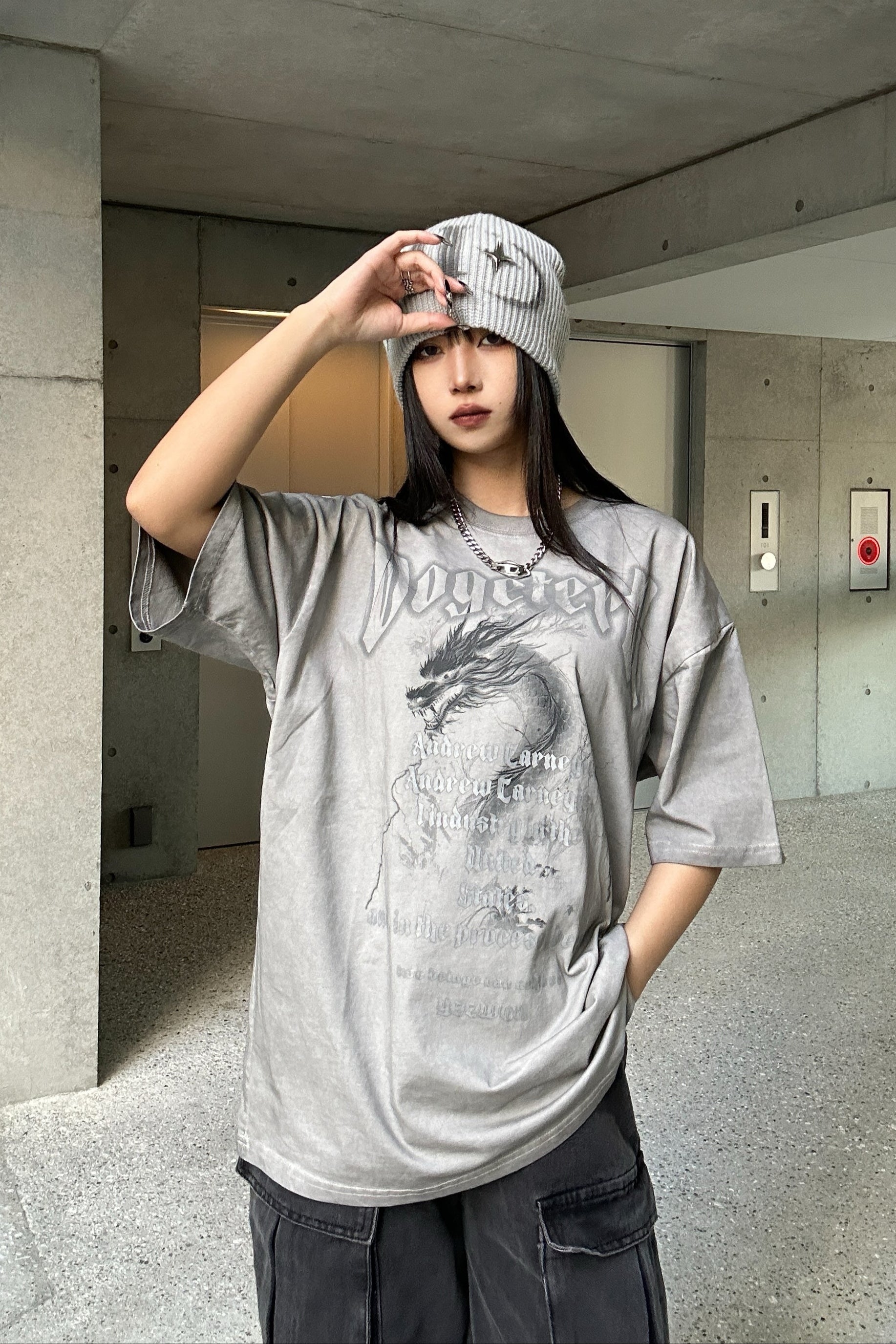 ドラゴンレタリングオーバーTシャツ KSG20556