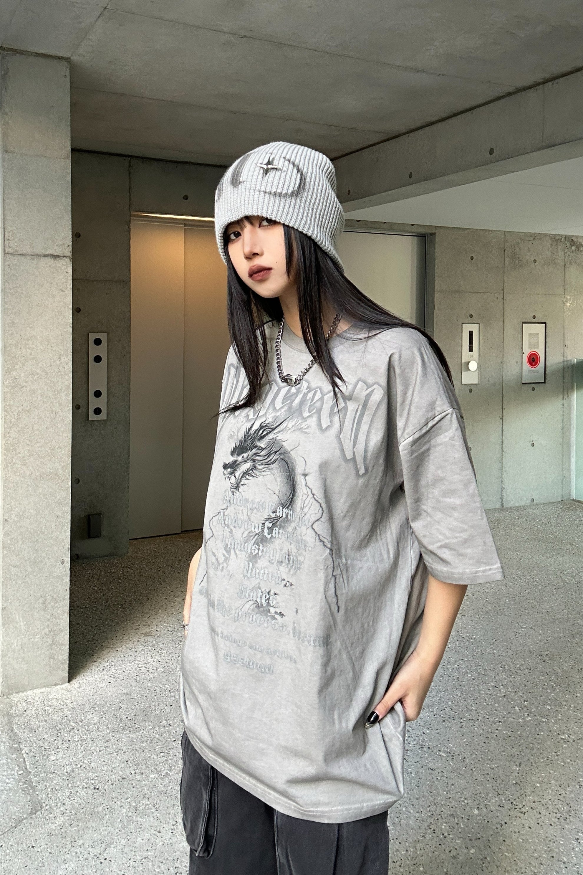 ドラゴンレタリングオーバーTシャツ KSG20556