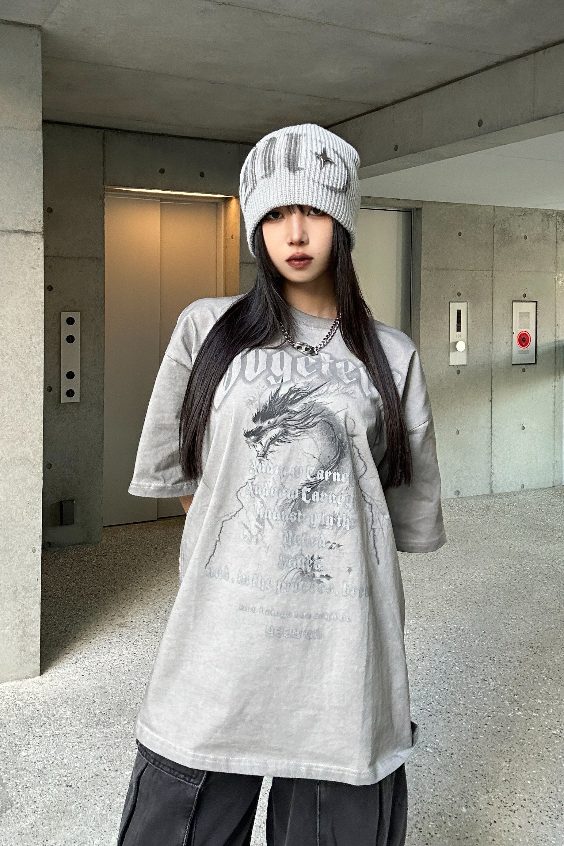 ドラゴンレタリングオーバーTシャツ KSG20556