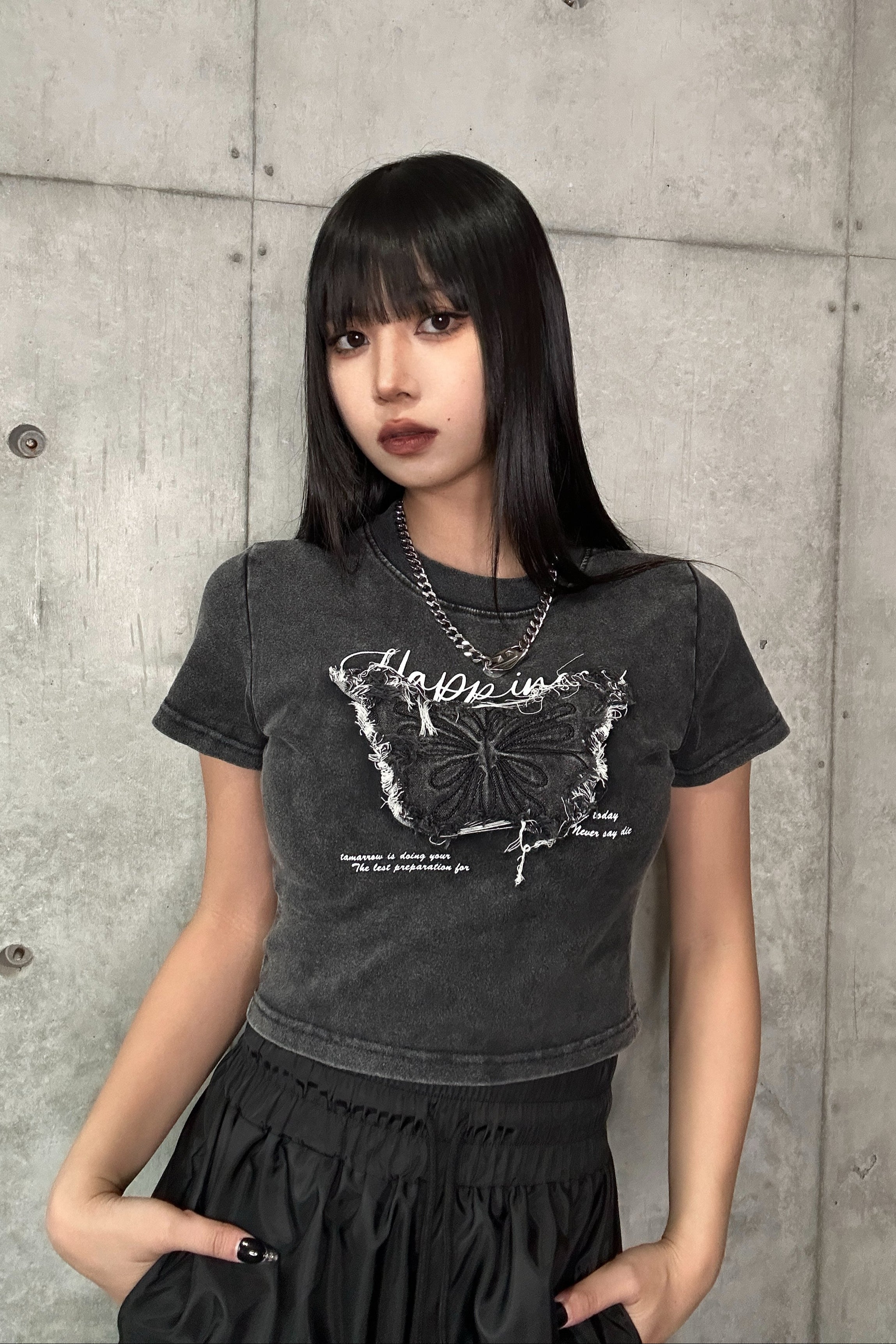 ヴィンテージバタフライクロップドTシャツ KSG20565