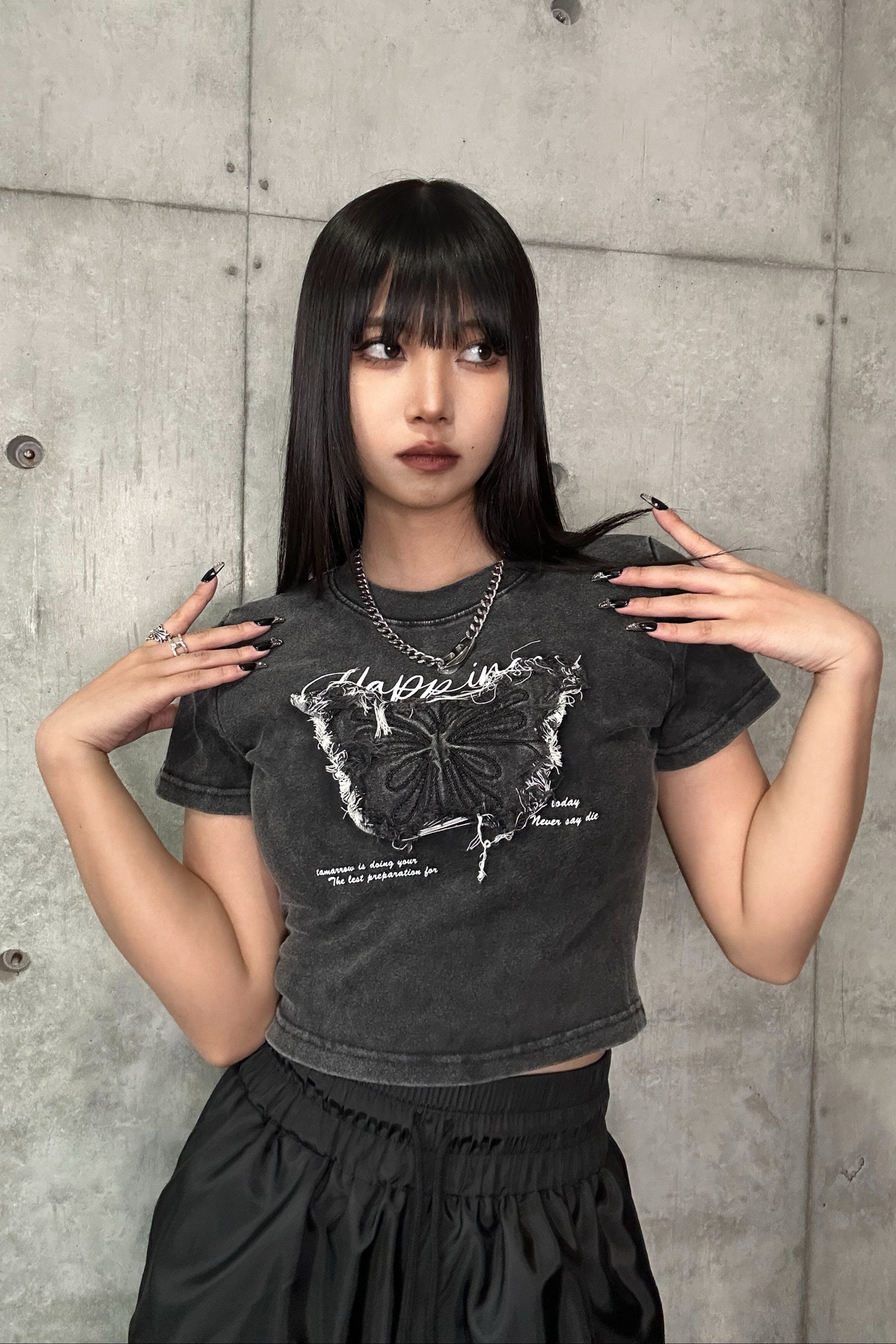 ヴィンテージバタフライクロップドTシャツ KSG20565