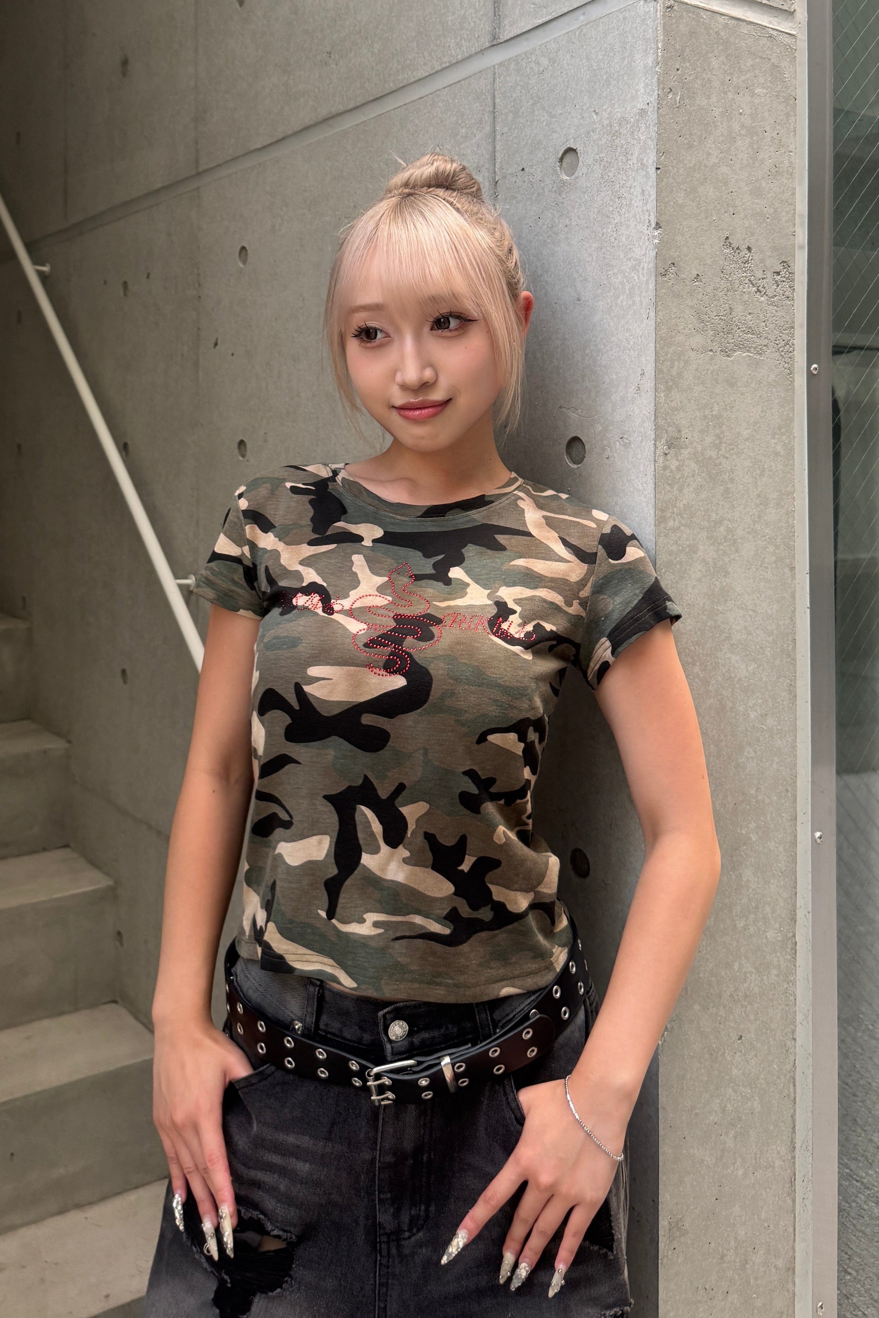 カモフラージュビジューTシャツ KSG20863