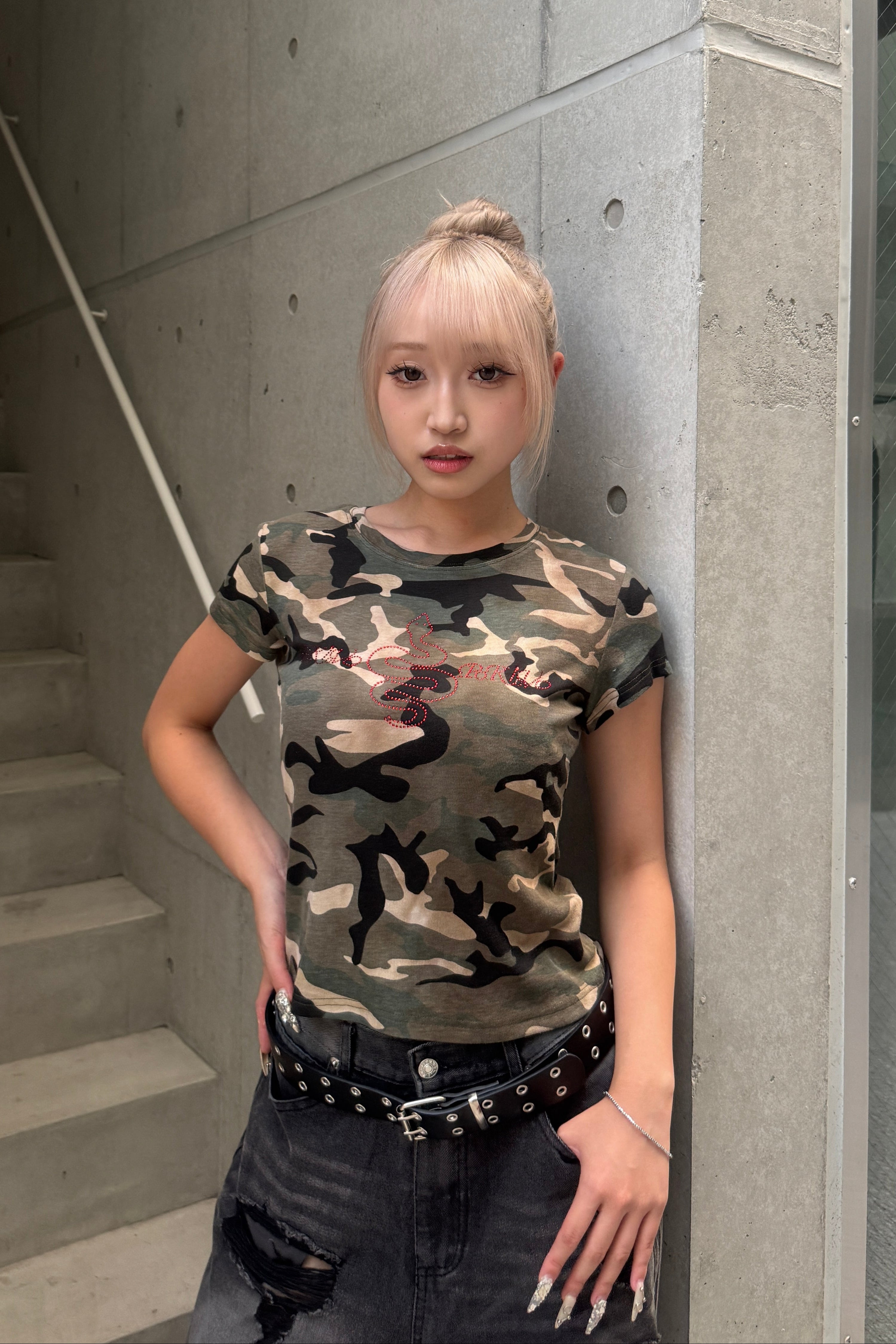 カモフラージュビジューTシャツ KSG20863