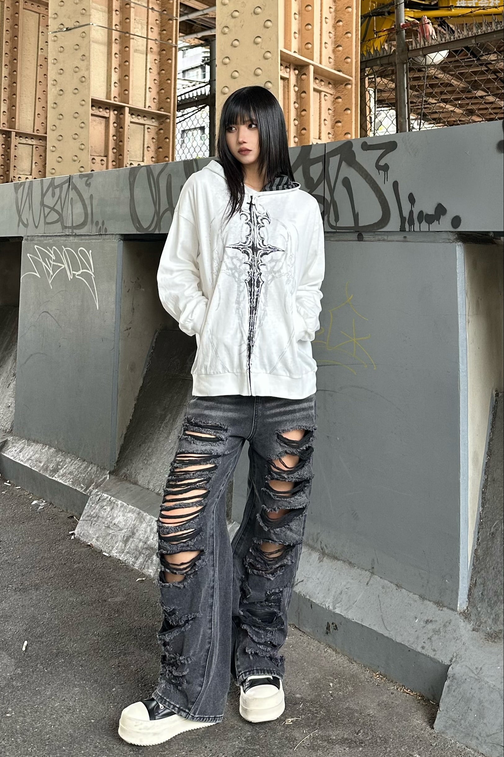 ボーダーライナーグラフィックパーカー KSG21150