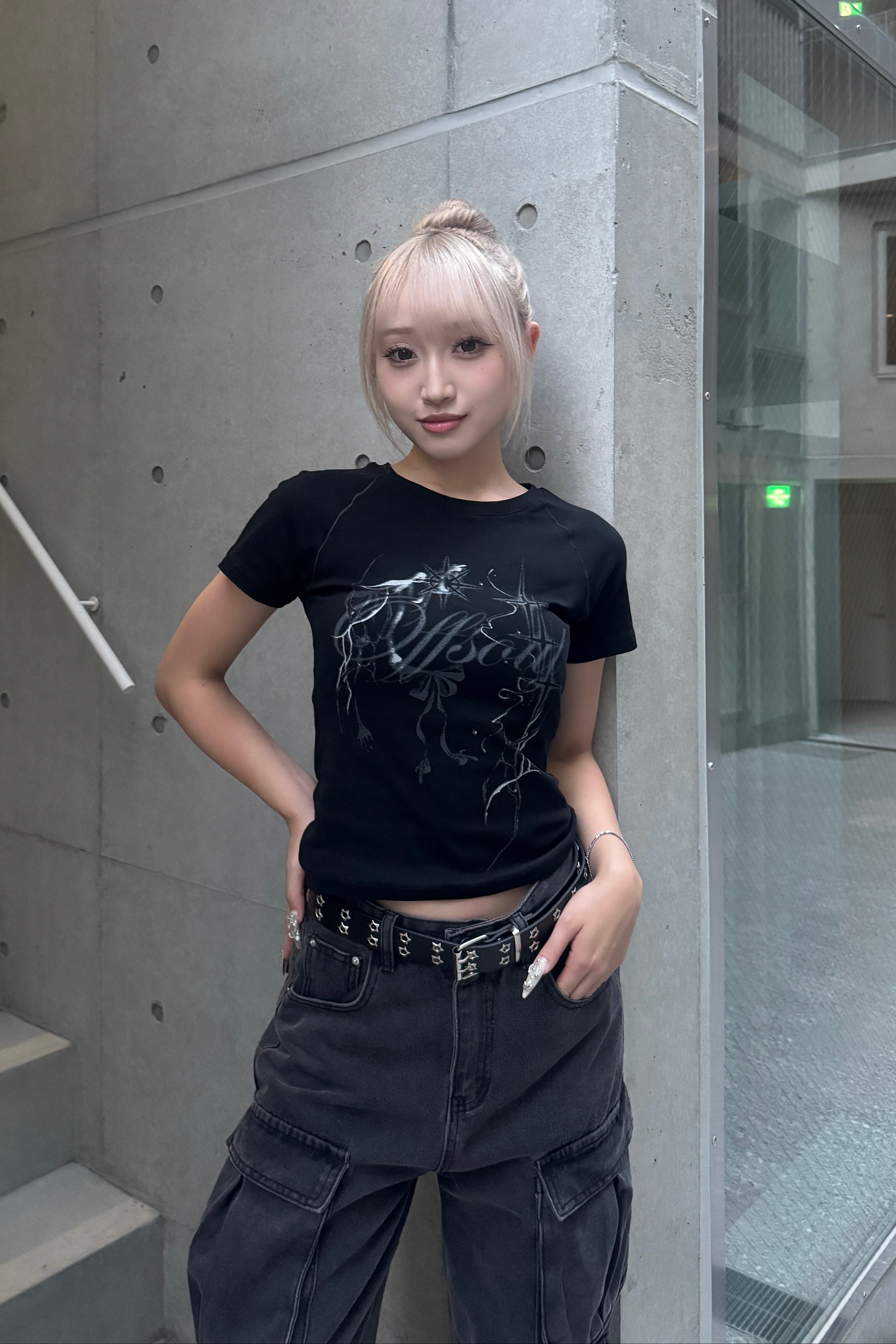 クロップドスタープリントTシャツ KSG20841