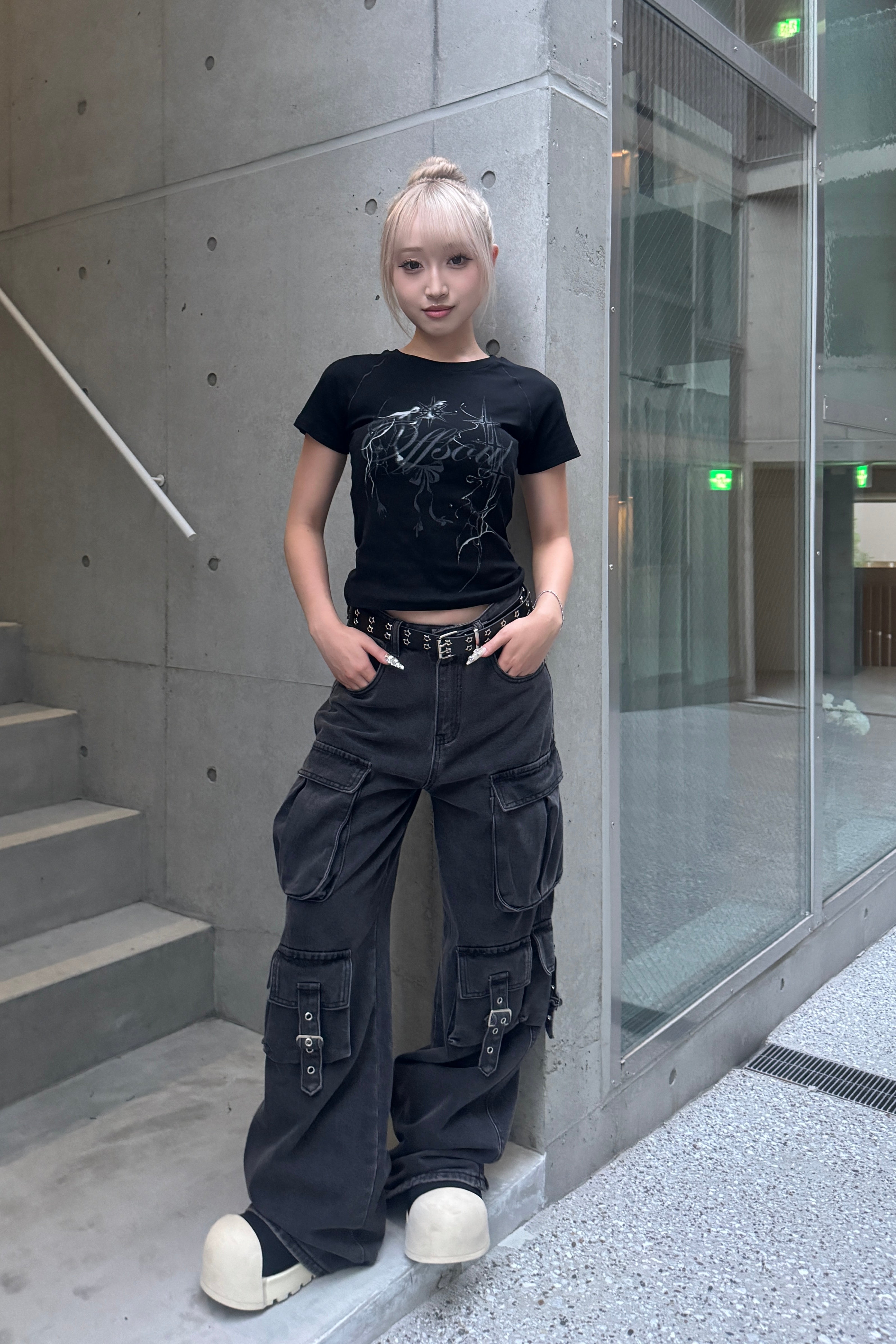 クロップドスタープリントTシャツ KSG20841