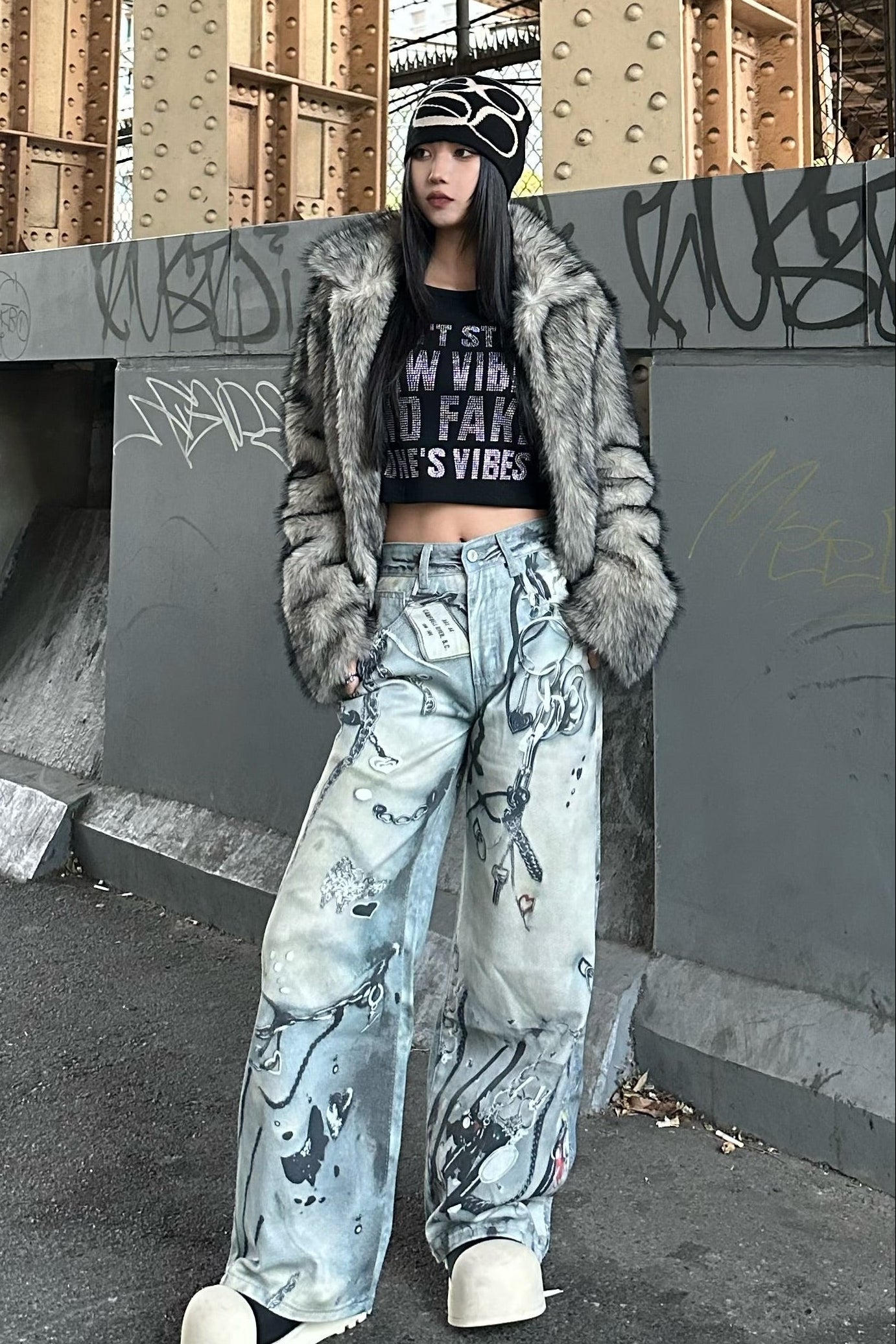 マルチプリントバルーンデニム KSG19398