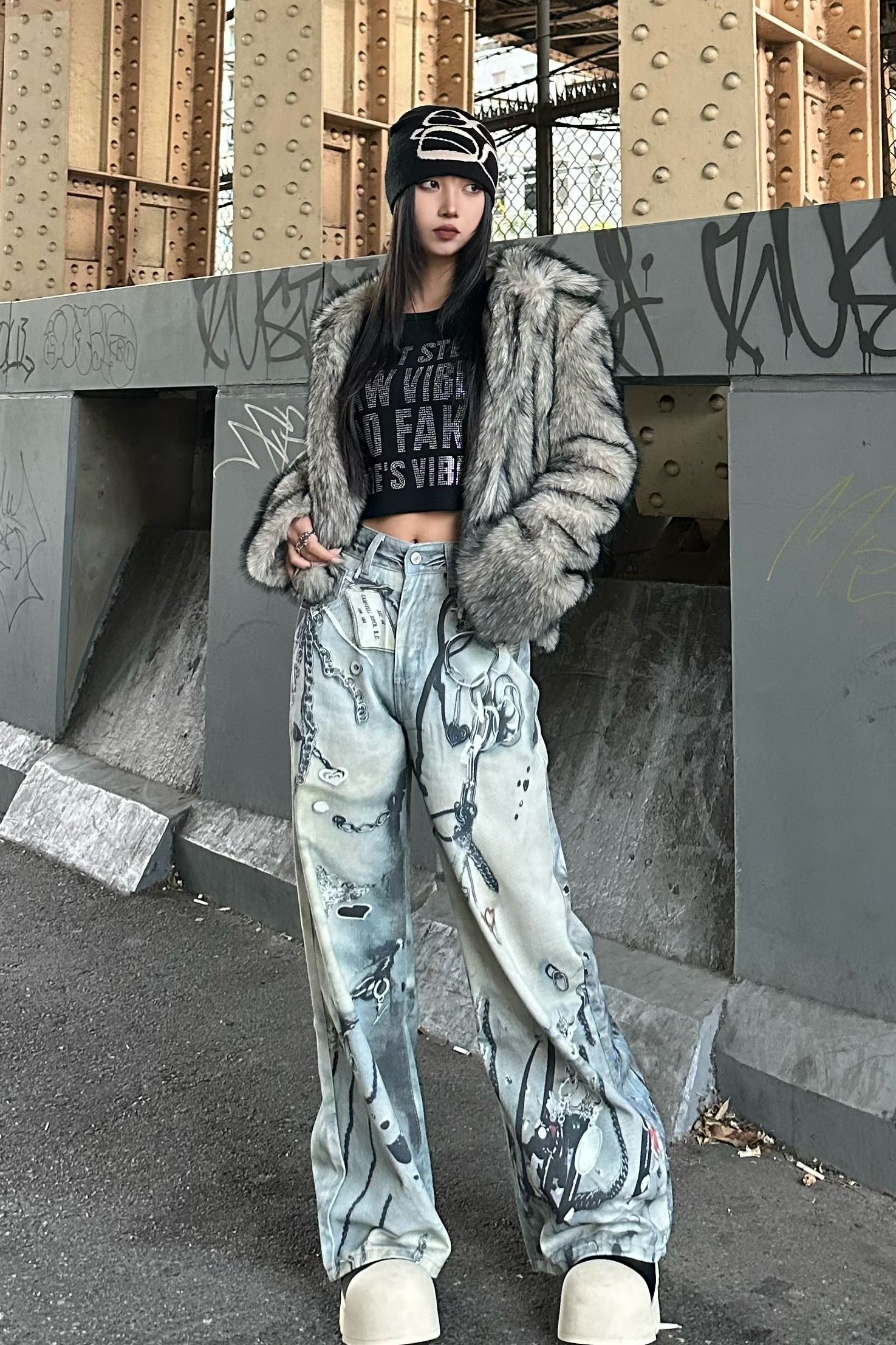 マルチプリントバルーンデニム KSG19398