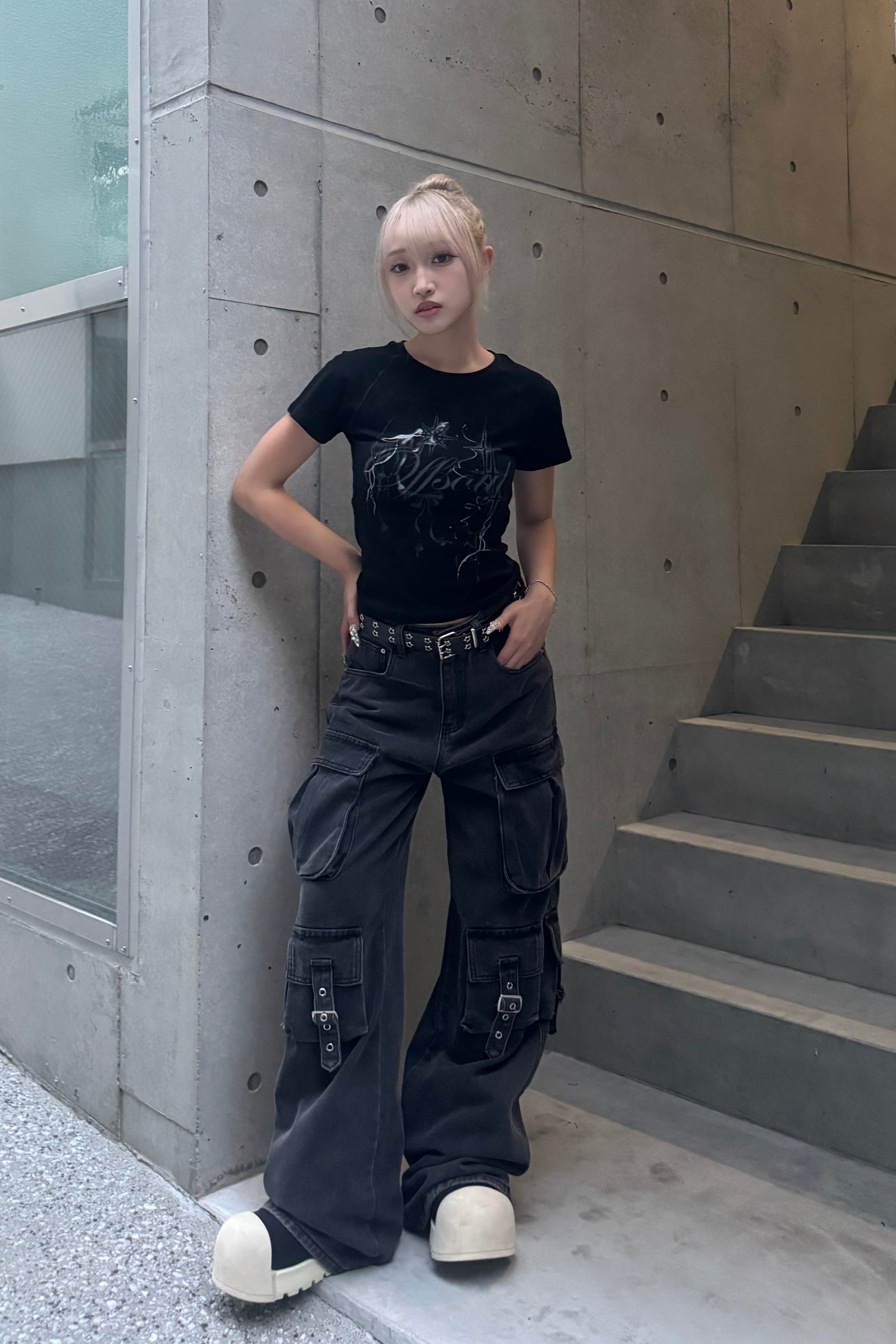 クロップドスタープリントTシャツ KSG20841