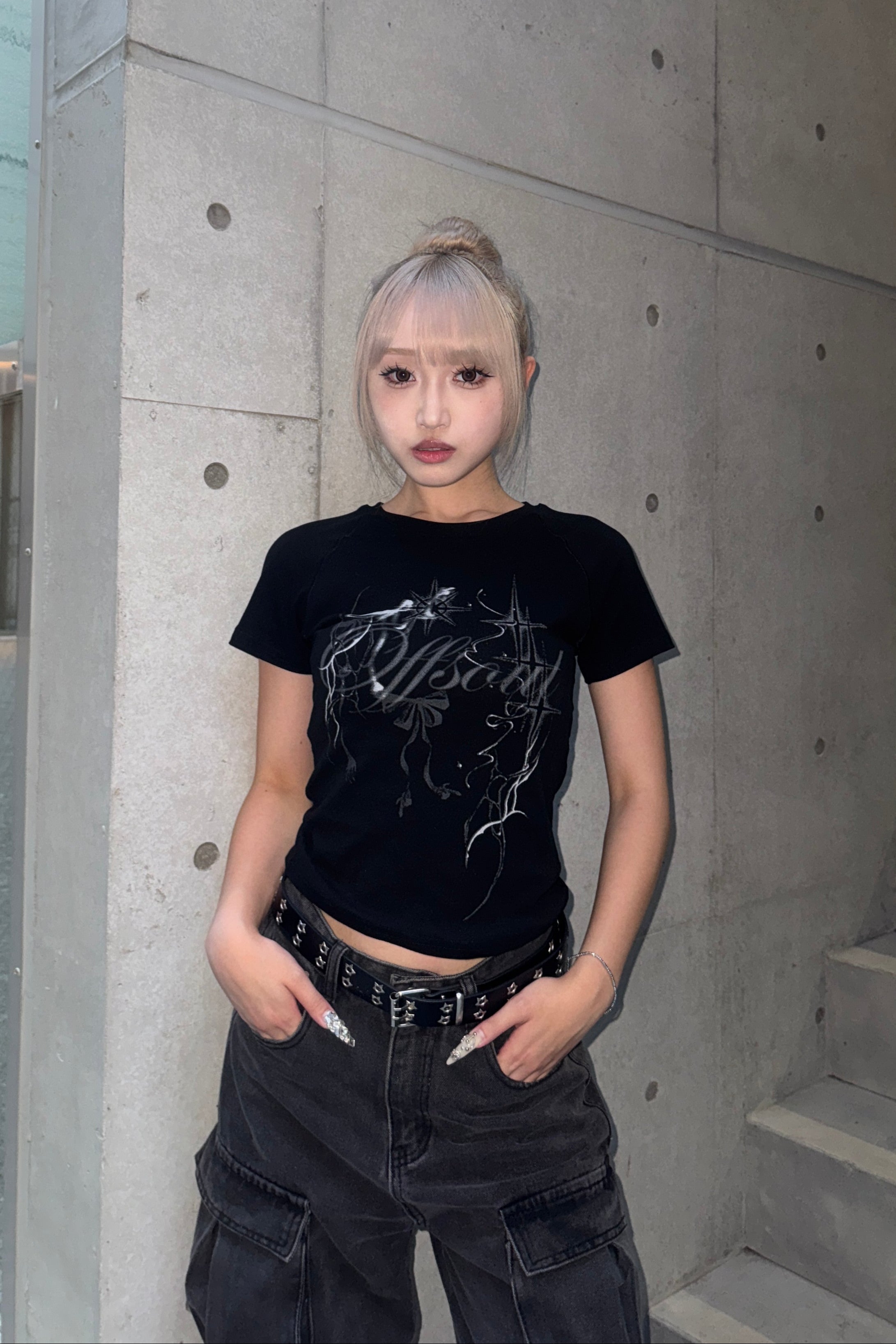 クロップドスタープリントTシャツ KSG20841