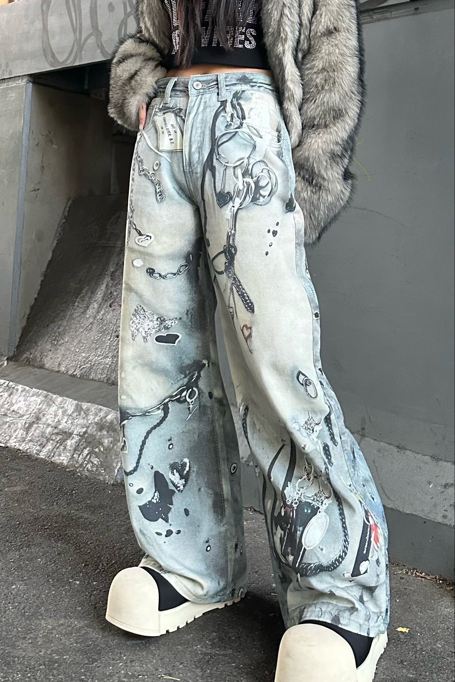 マルチプリントバルーンデニム KSG19398