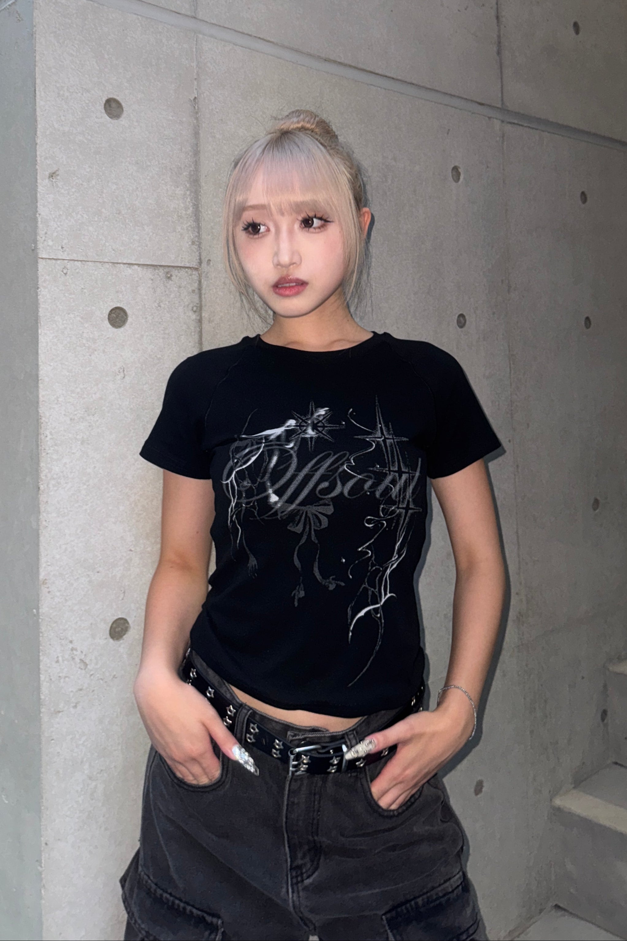 クロップドスタープリントTシャツ KSG20841