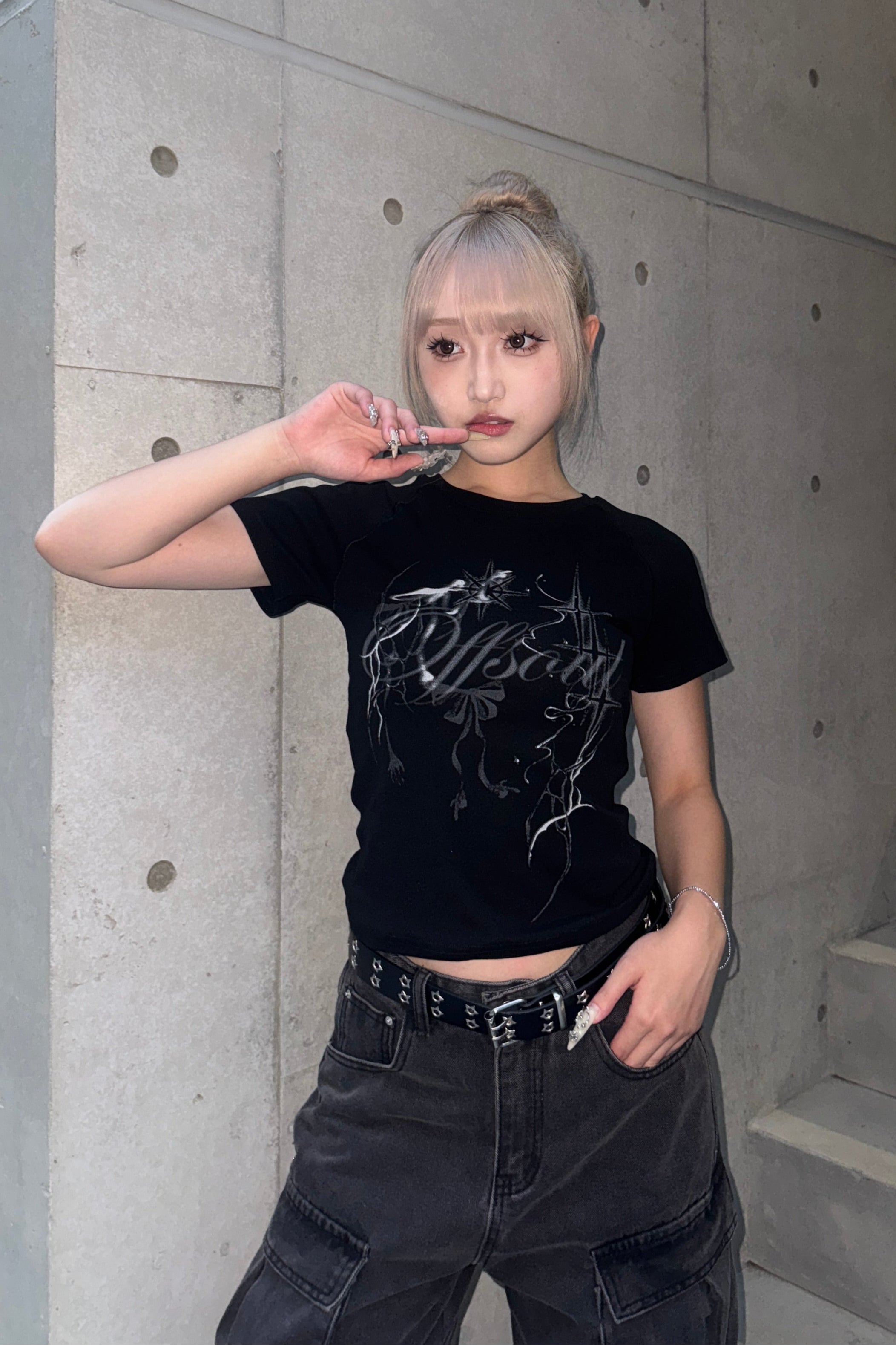 クロップドスタープリントTシャツ KSG20841