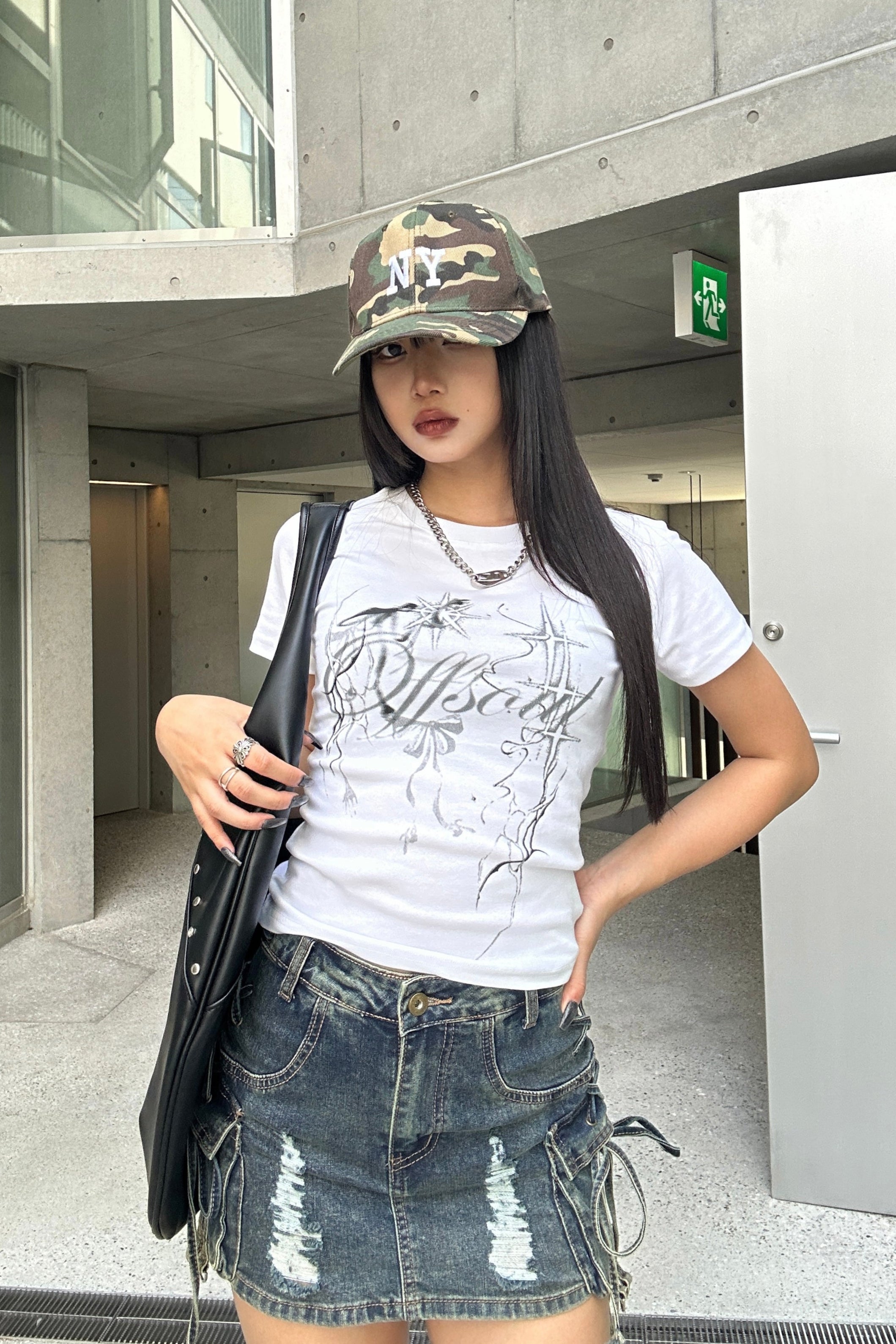 クロップドスタープリントTシャツ KSG20841