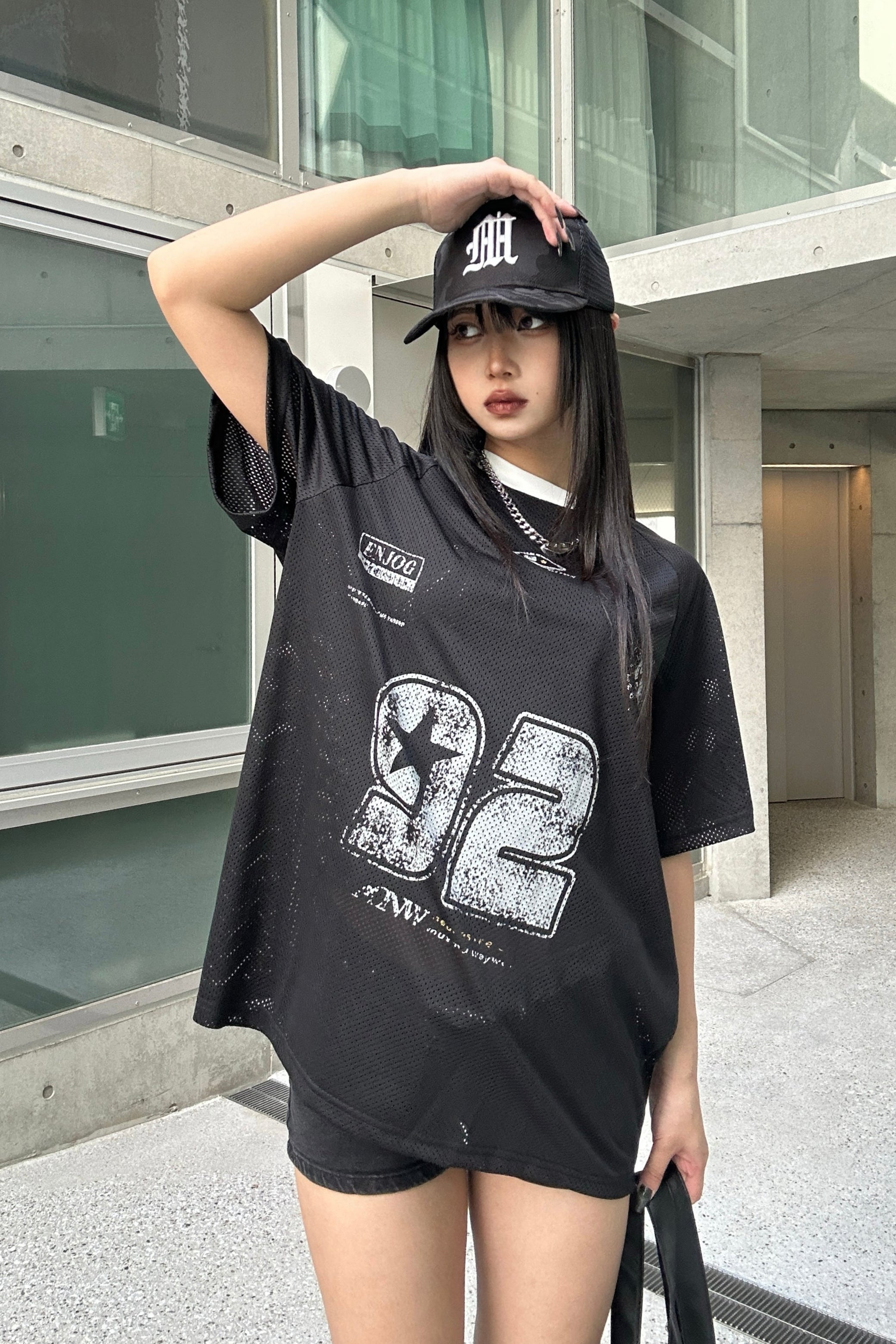ヴィンテージプリントメッシュTシャツ KSG20842