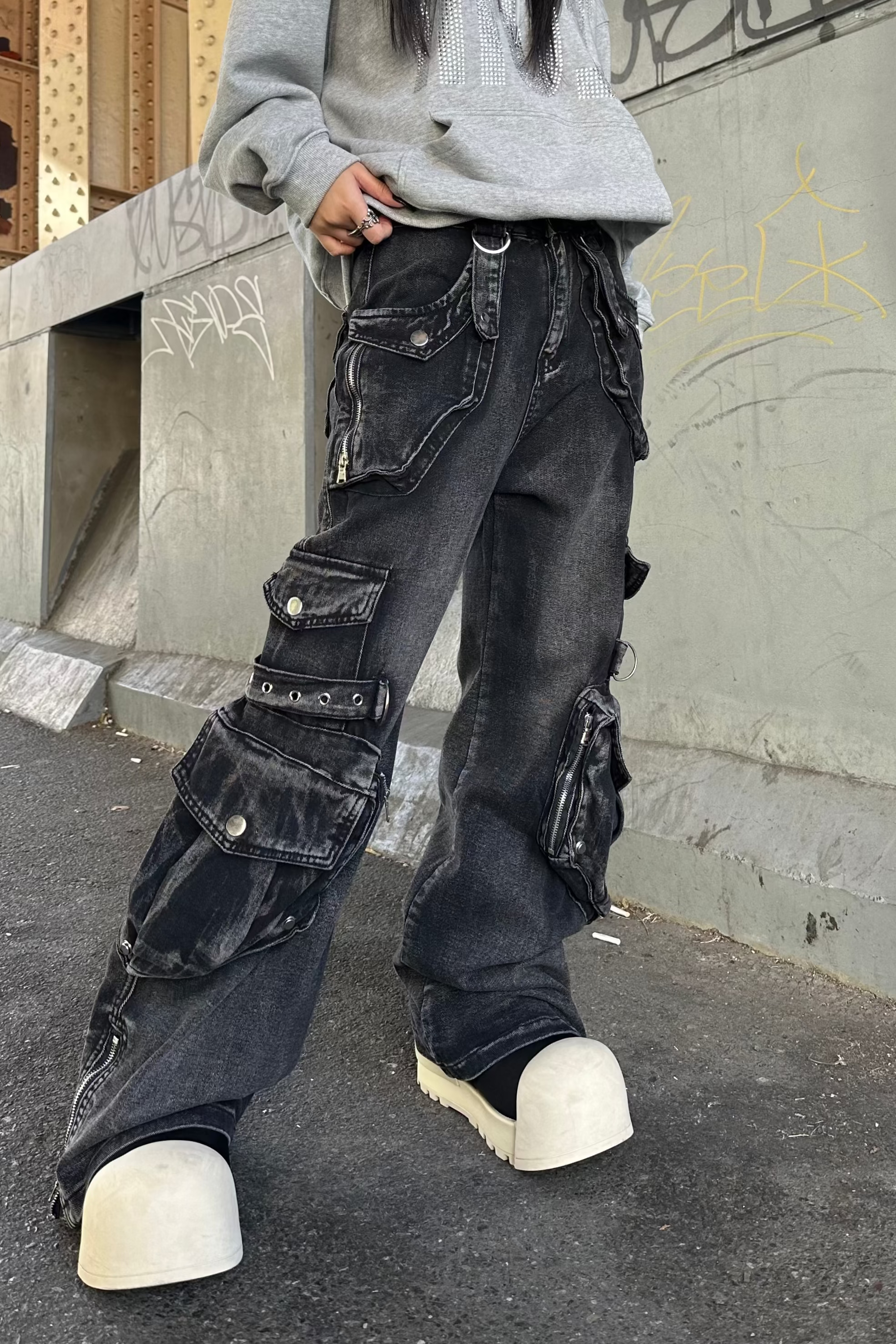 サイドベルトマルチポケットパンツ KSG19395