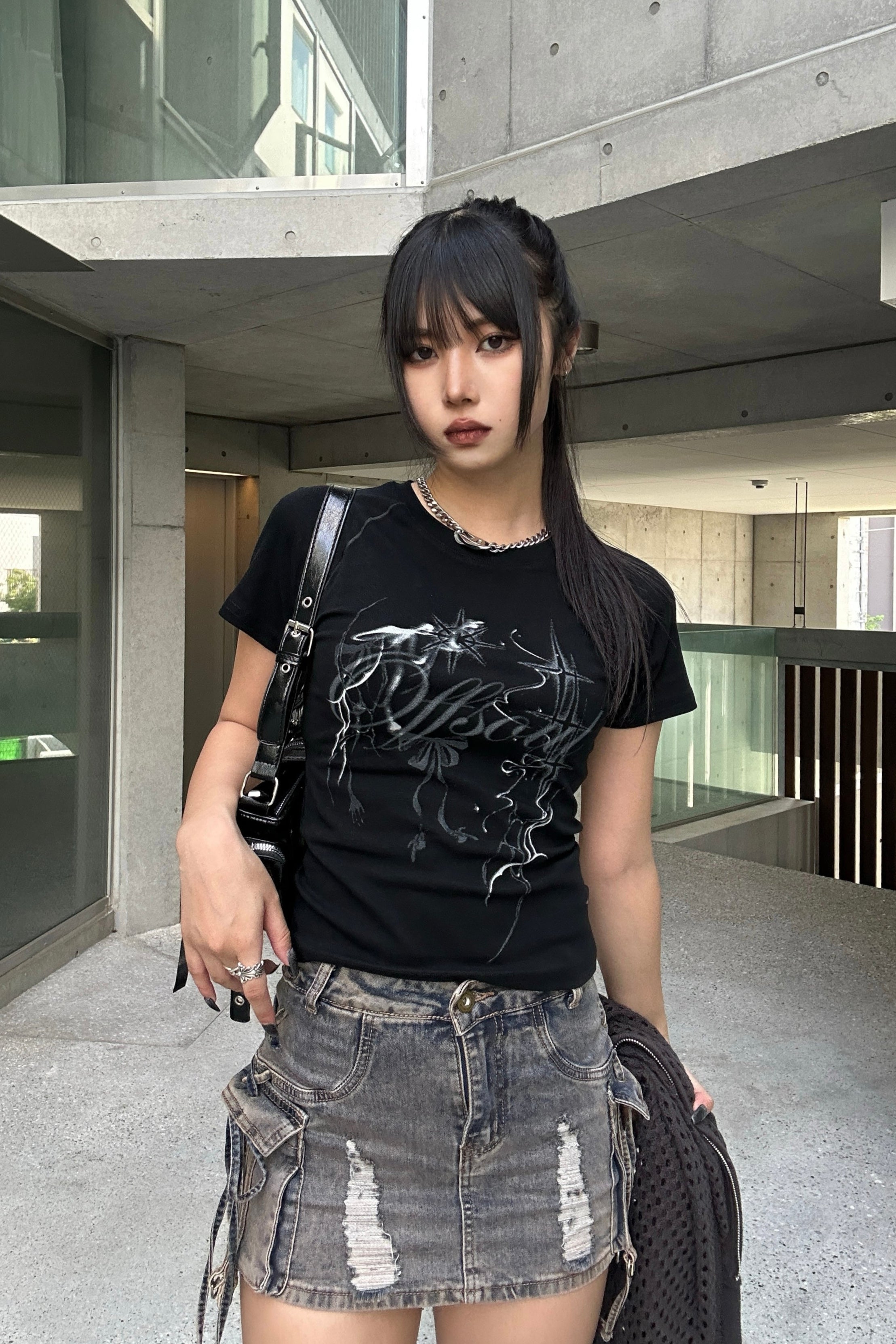 クロップドスタープリントTシャツ KSG20841