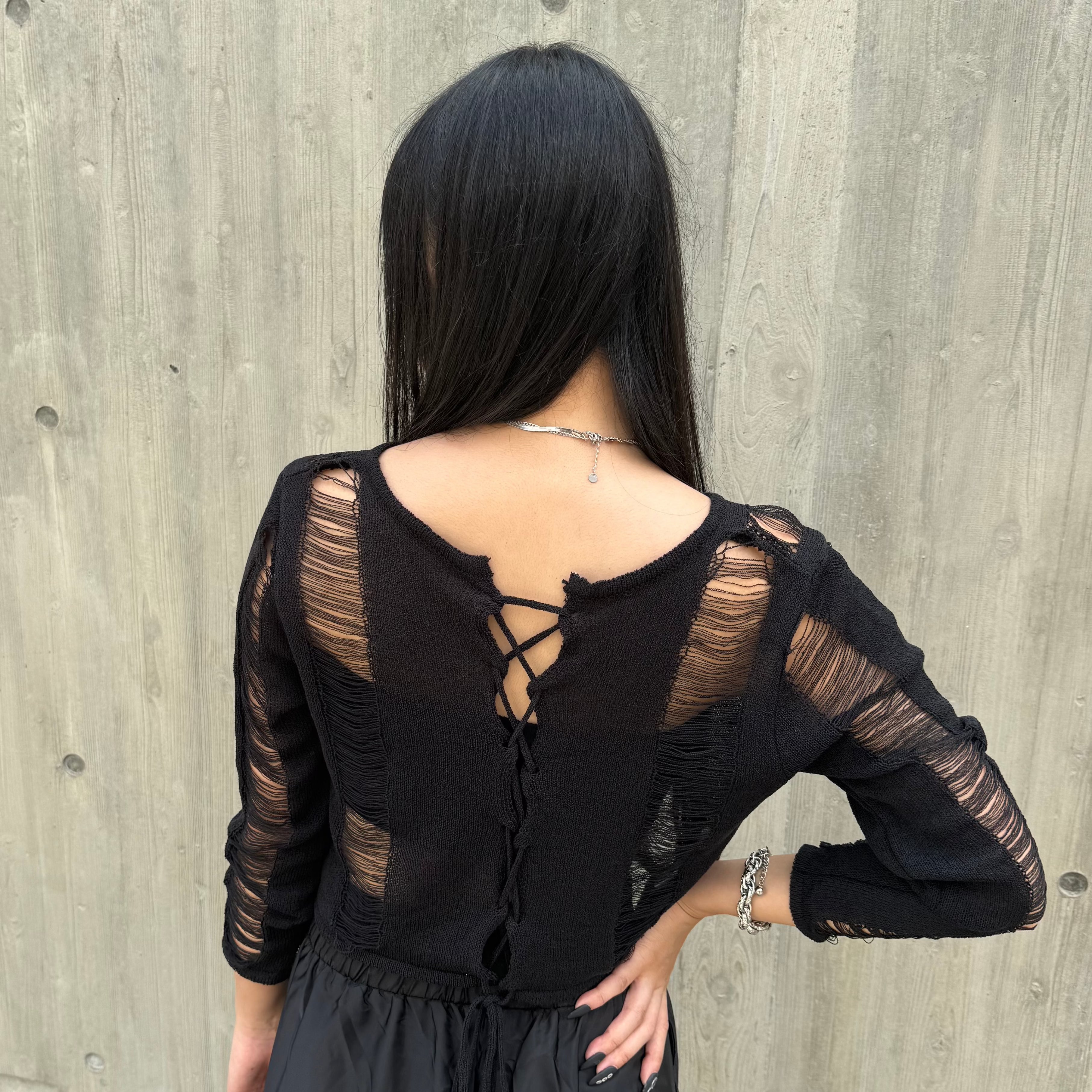 シースルークロップドニット KSG20838