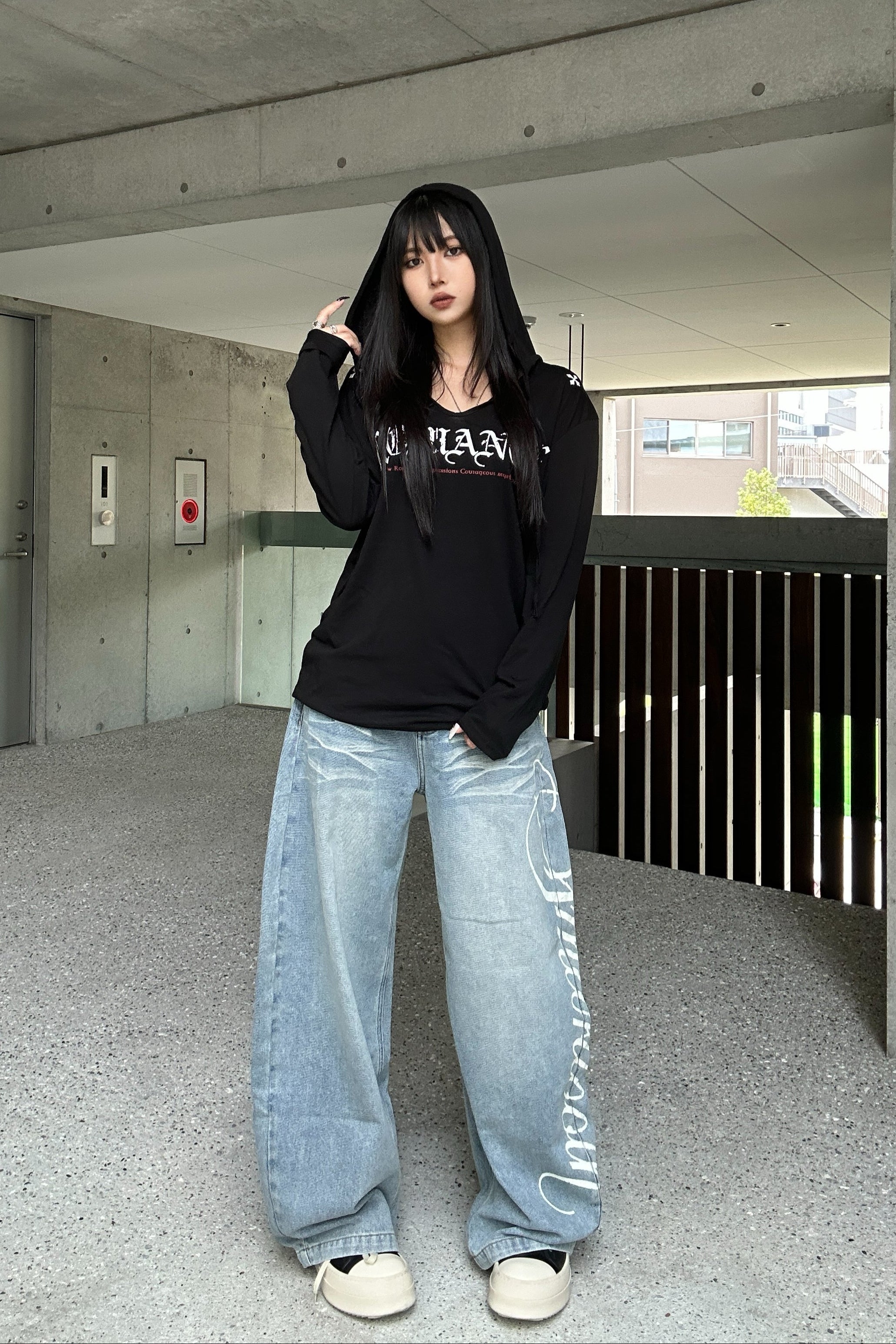 Side Lettering Balloon Denim KSG19343