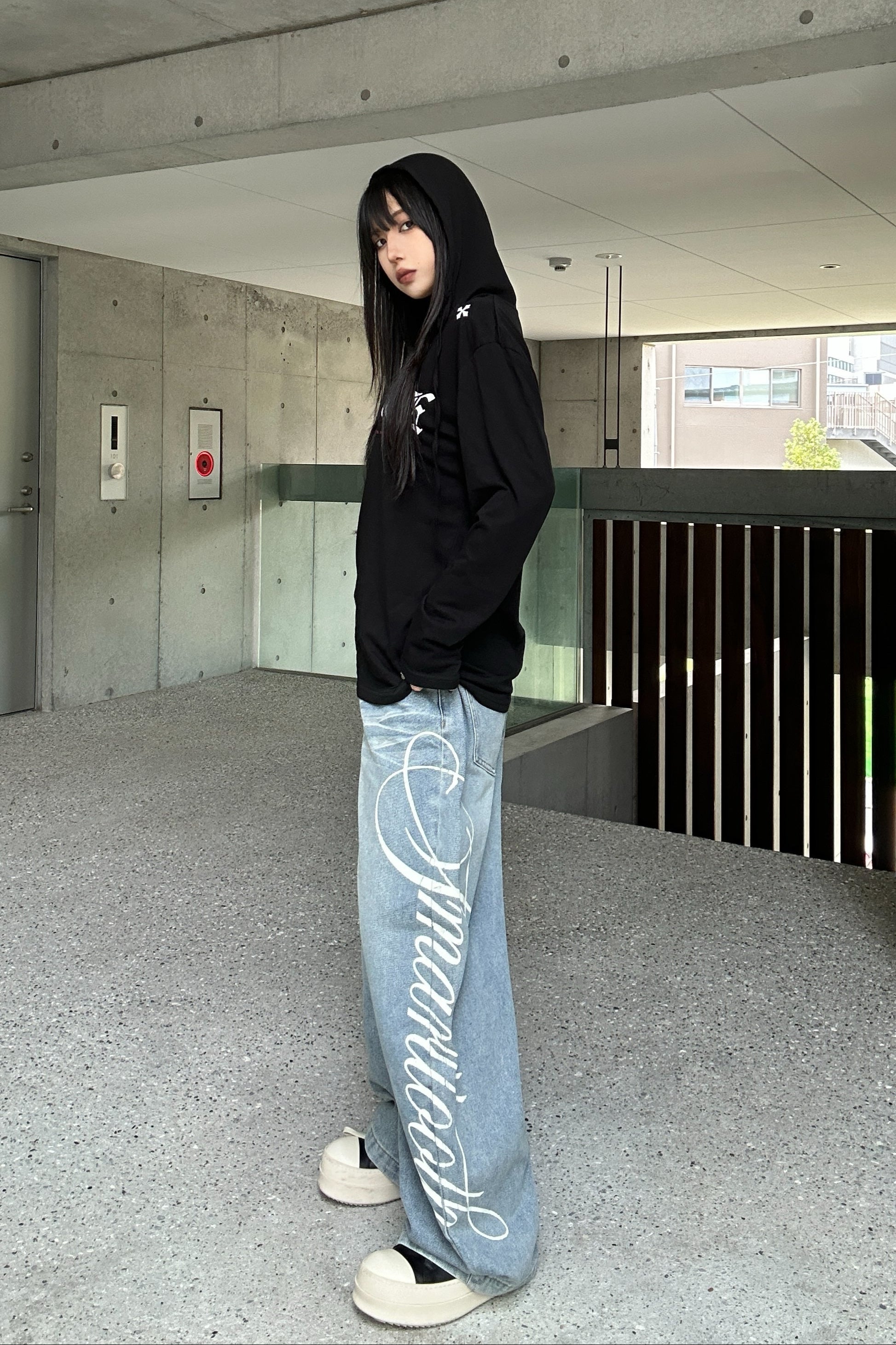 Side Lettering Balloon Denim KSG19343