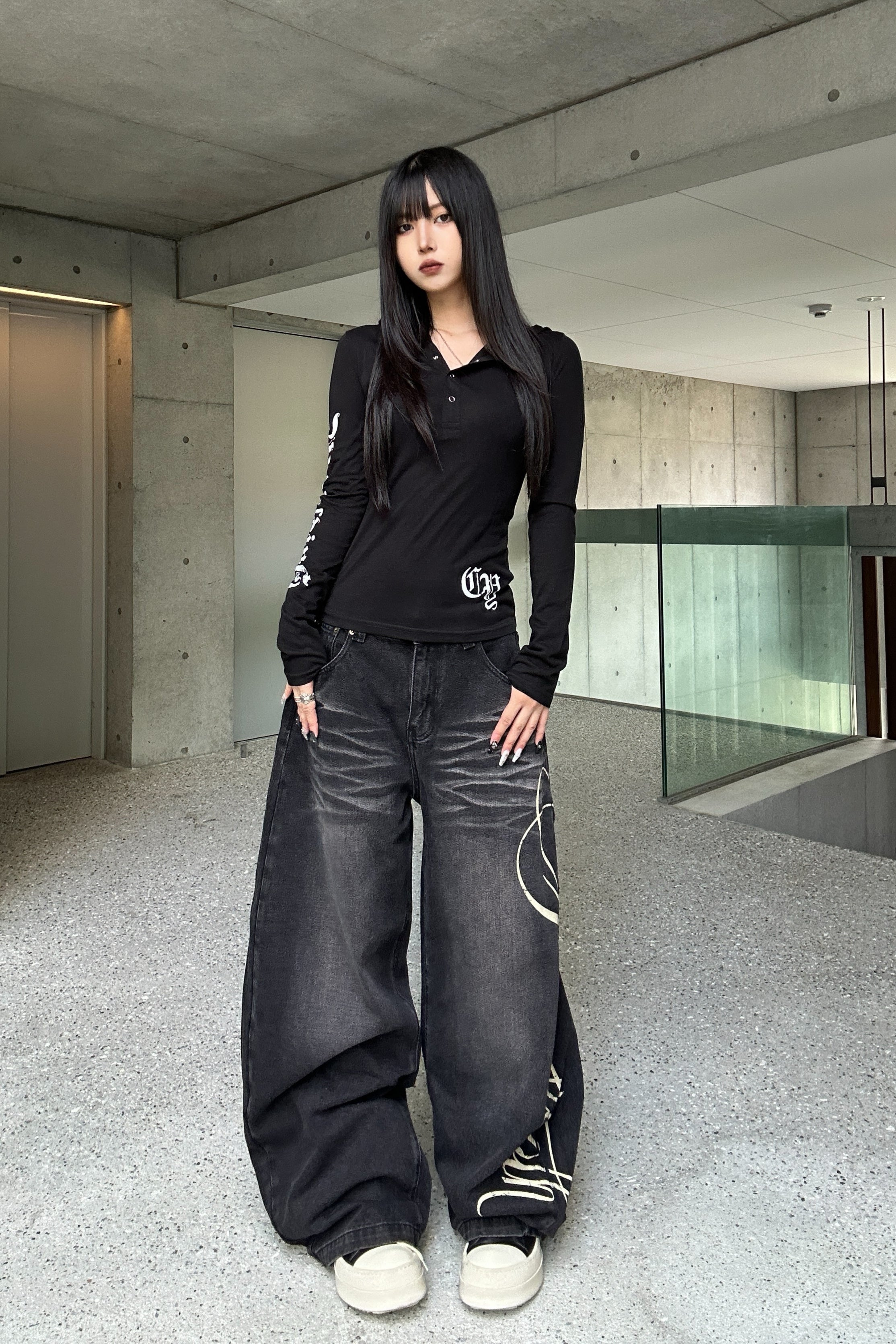 Side Lettering Balloon Denim KSG19343