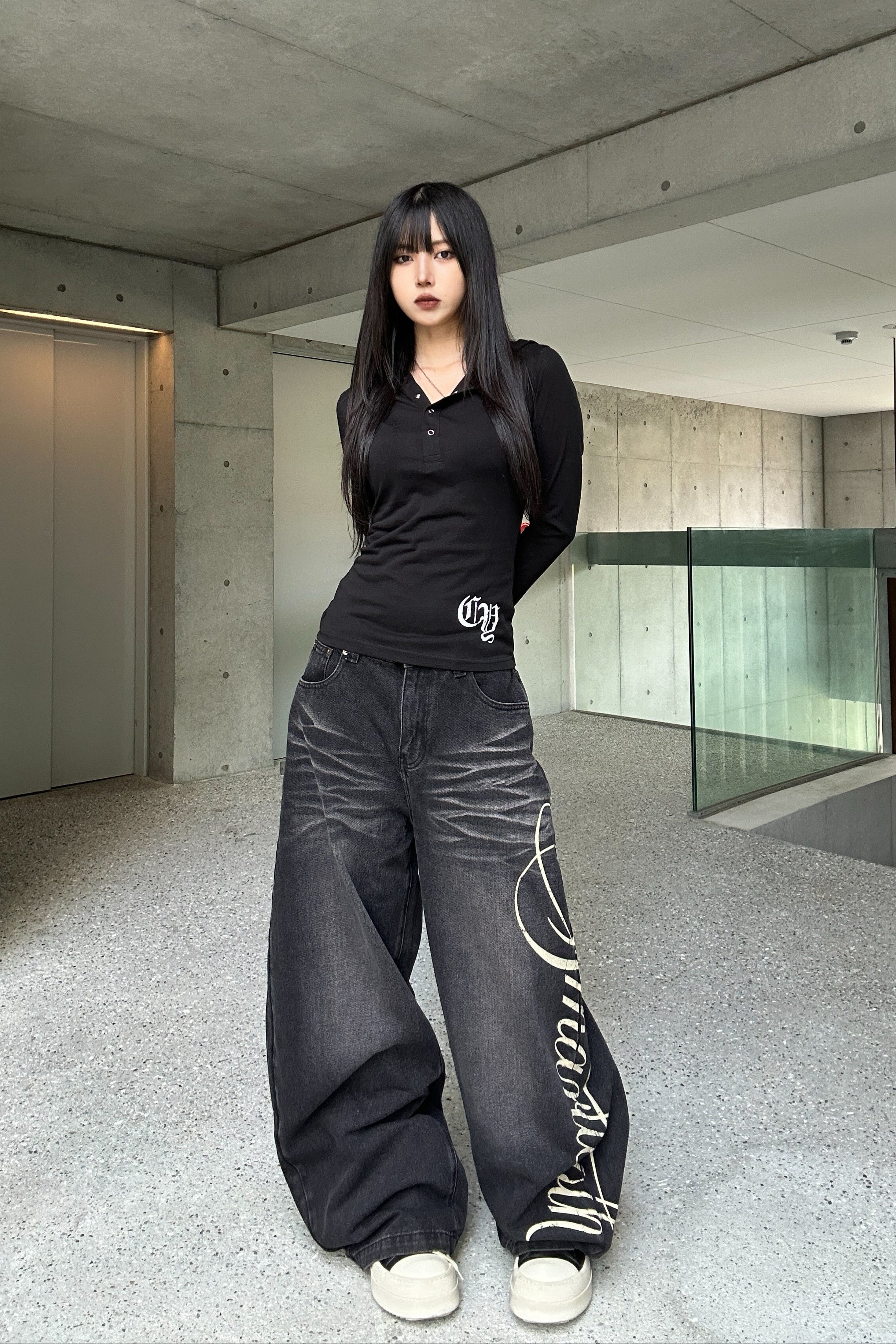 Side Lettering Balloon Denim KSG19343