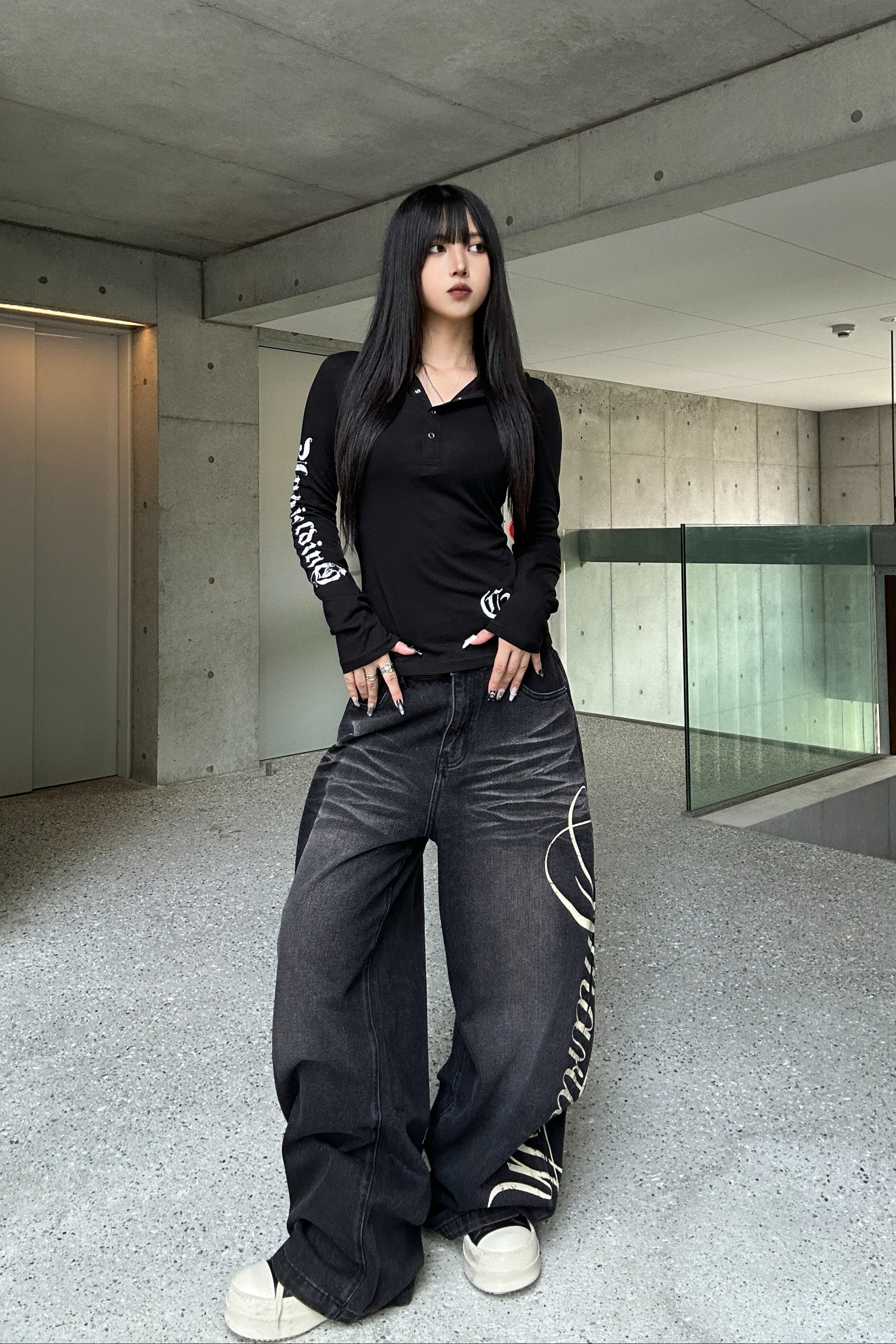 Side Lettering Balloon Denim KSG19343