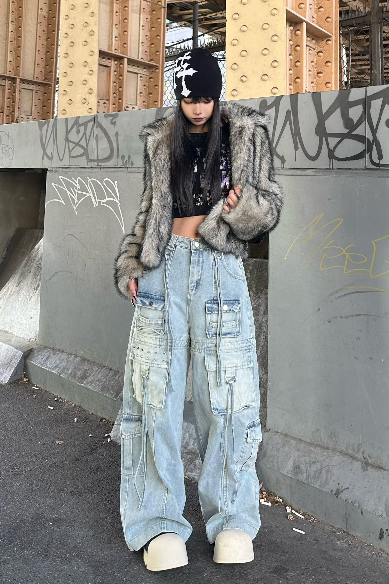 マルチポケットルーズカーゴデニム KSG19393