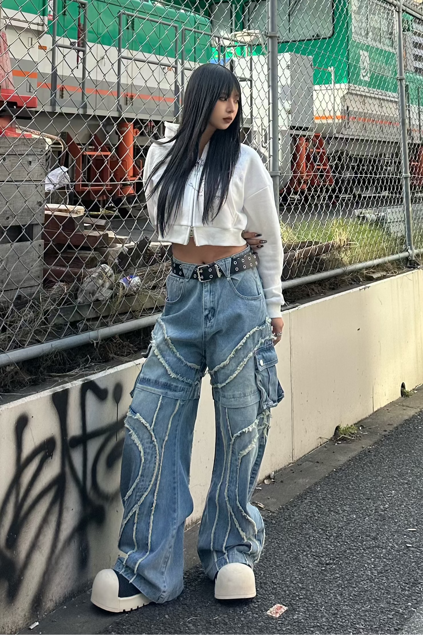 フリンジポケットカーゴパンツ KSG19388