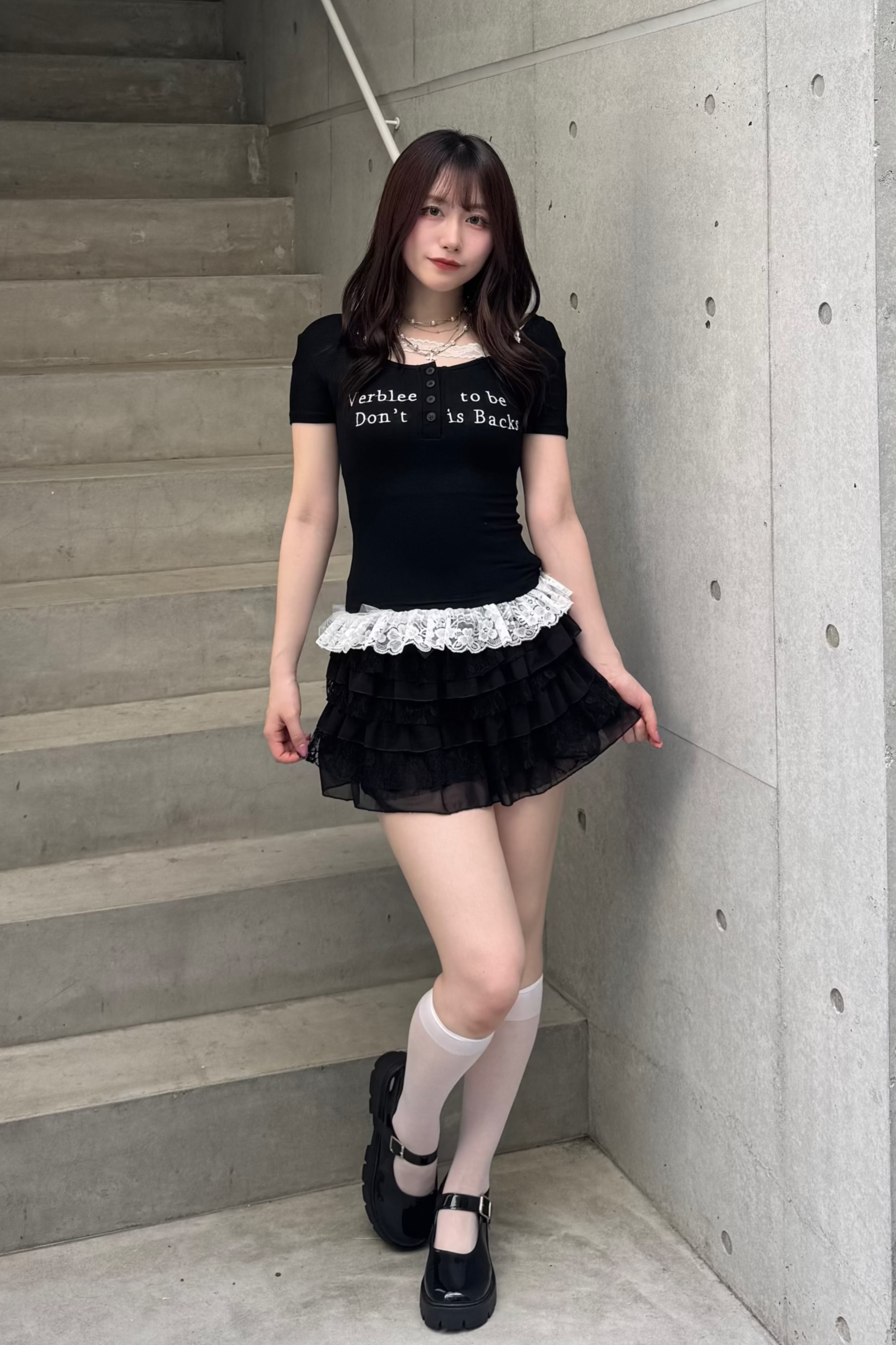レースフリルロゴTシャツ KSG20864