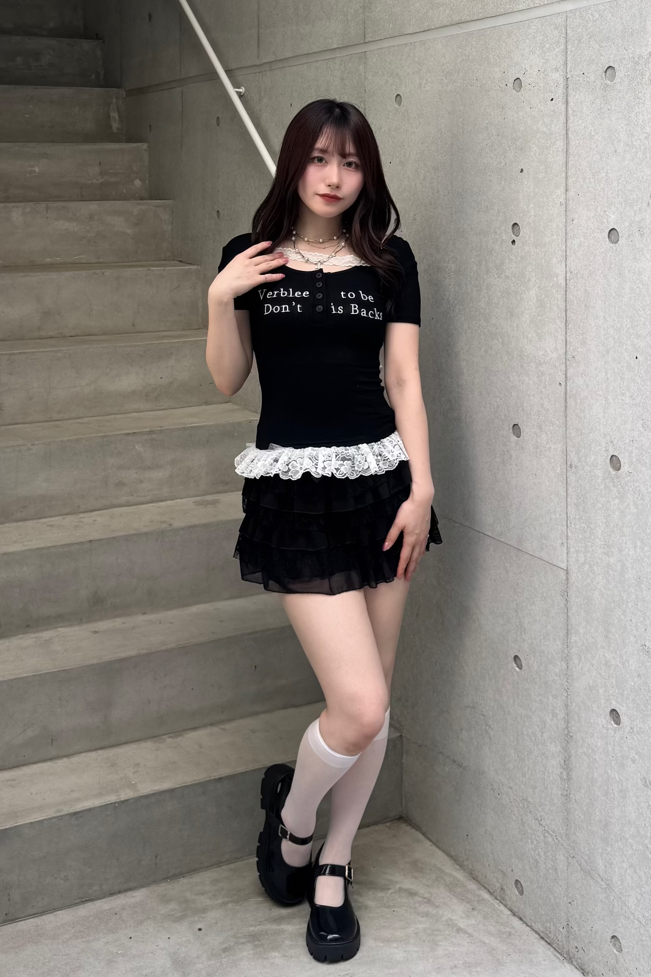 レースフリルロゴTシャツ KSG20864