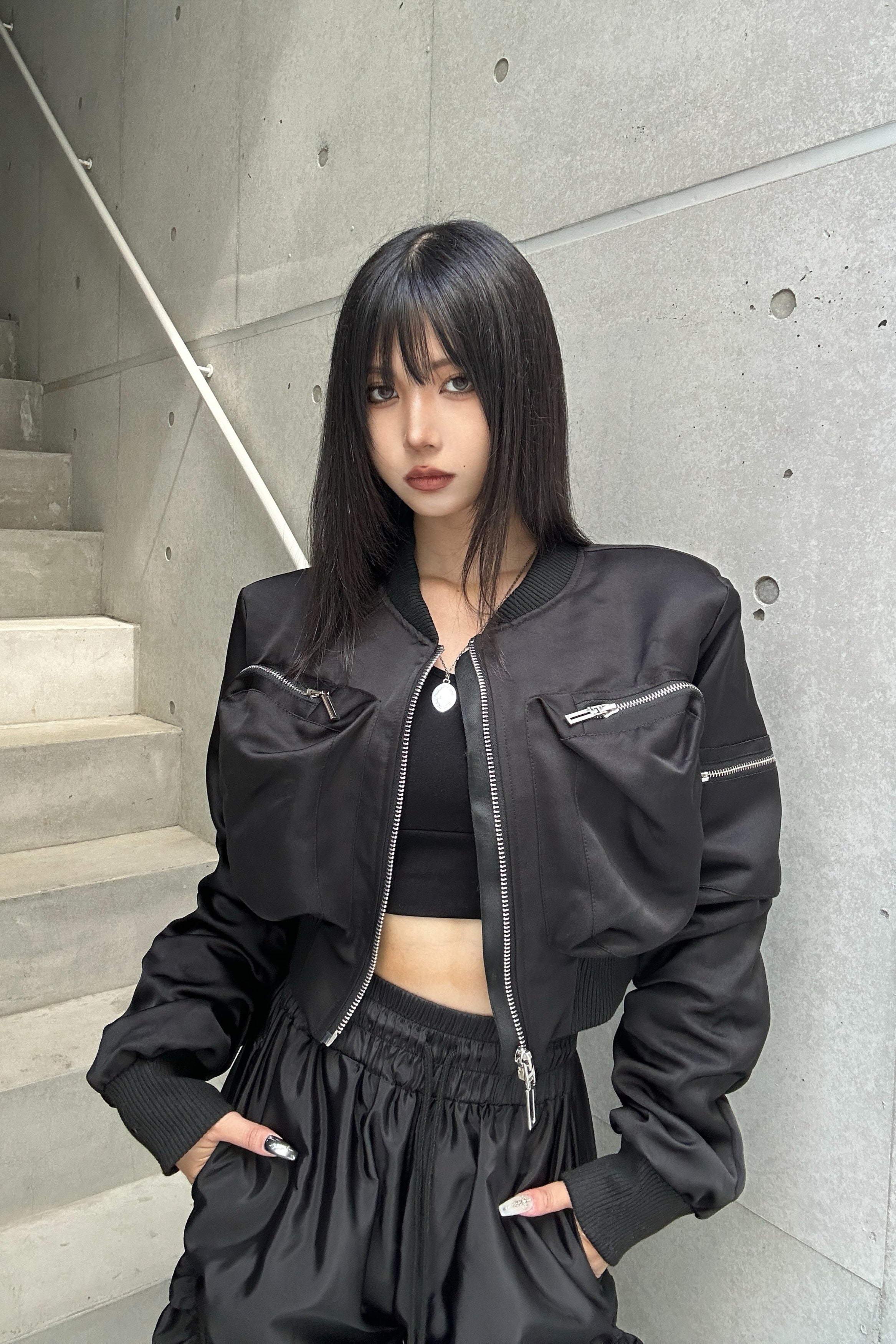 Pocket Shirring Cropped MA1 KSG30052