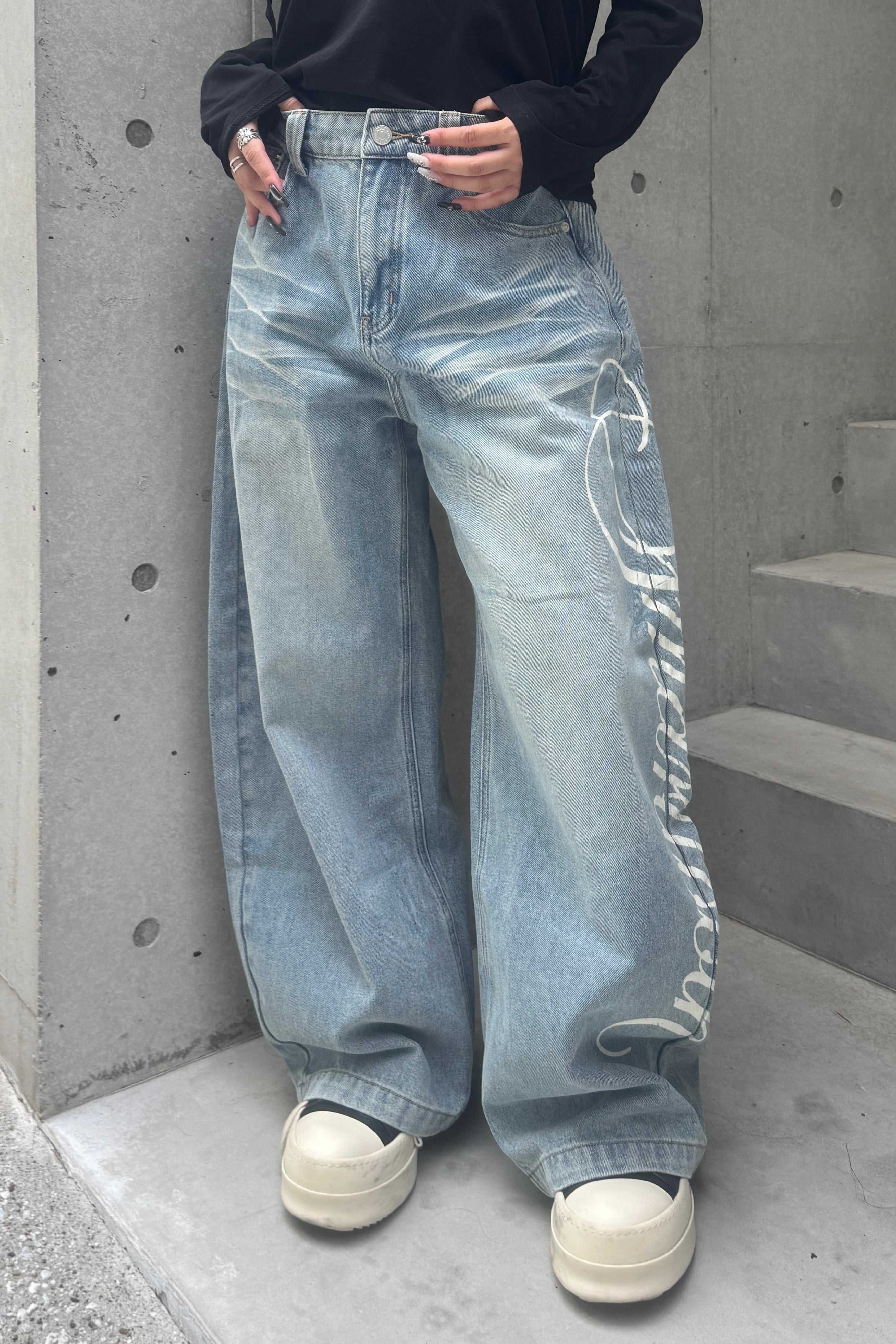 Side Lettering Balloon Denim KSG19343