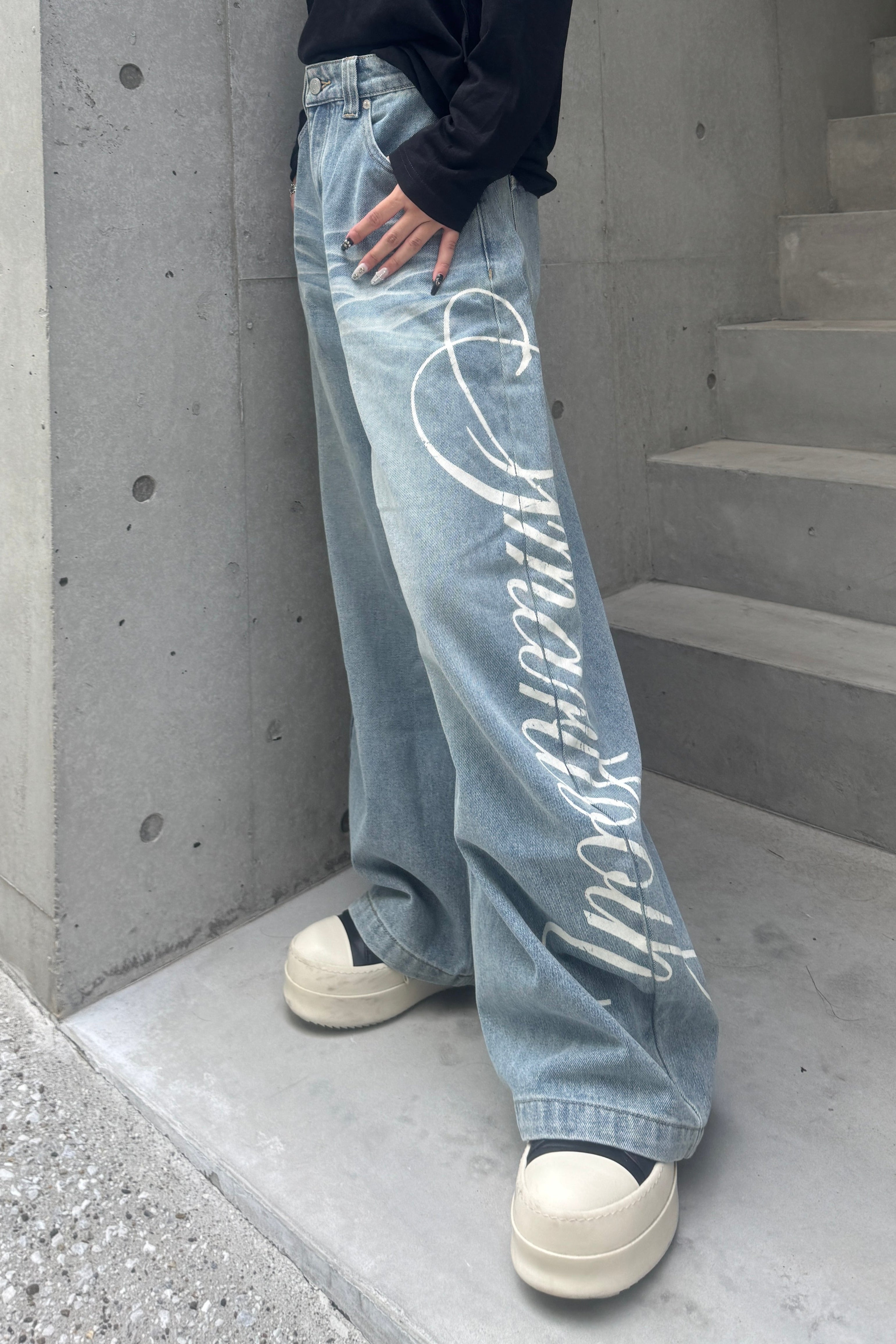 Side Lettering Balloon Denim KSG19343