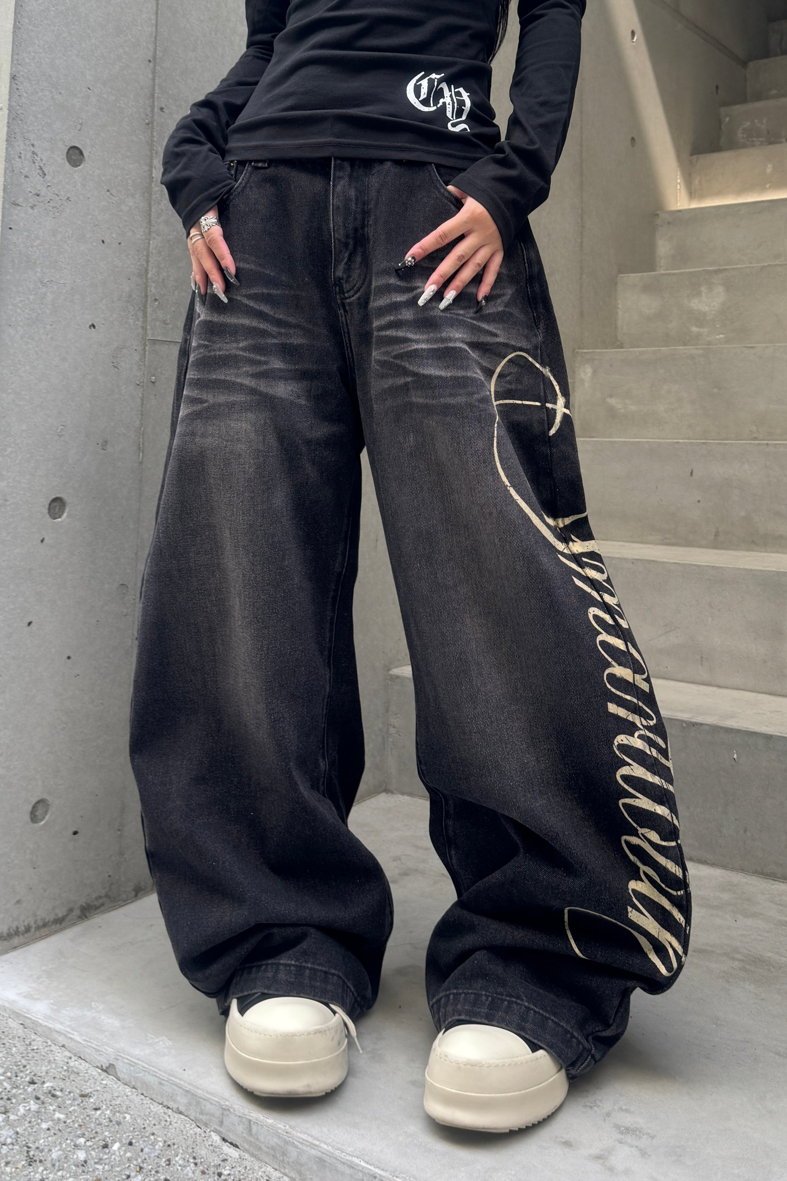 Side Lettering Balloon Denim KSG19343