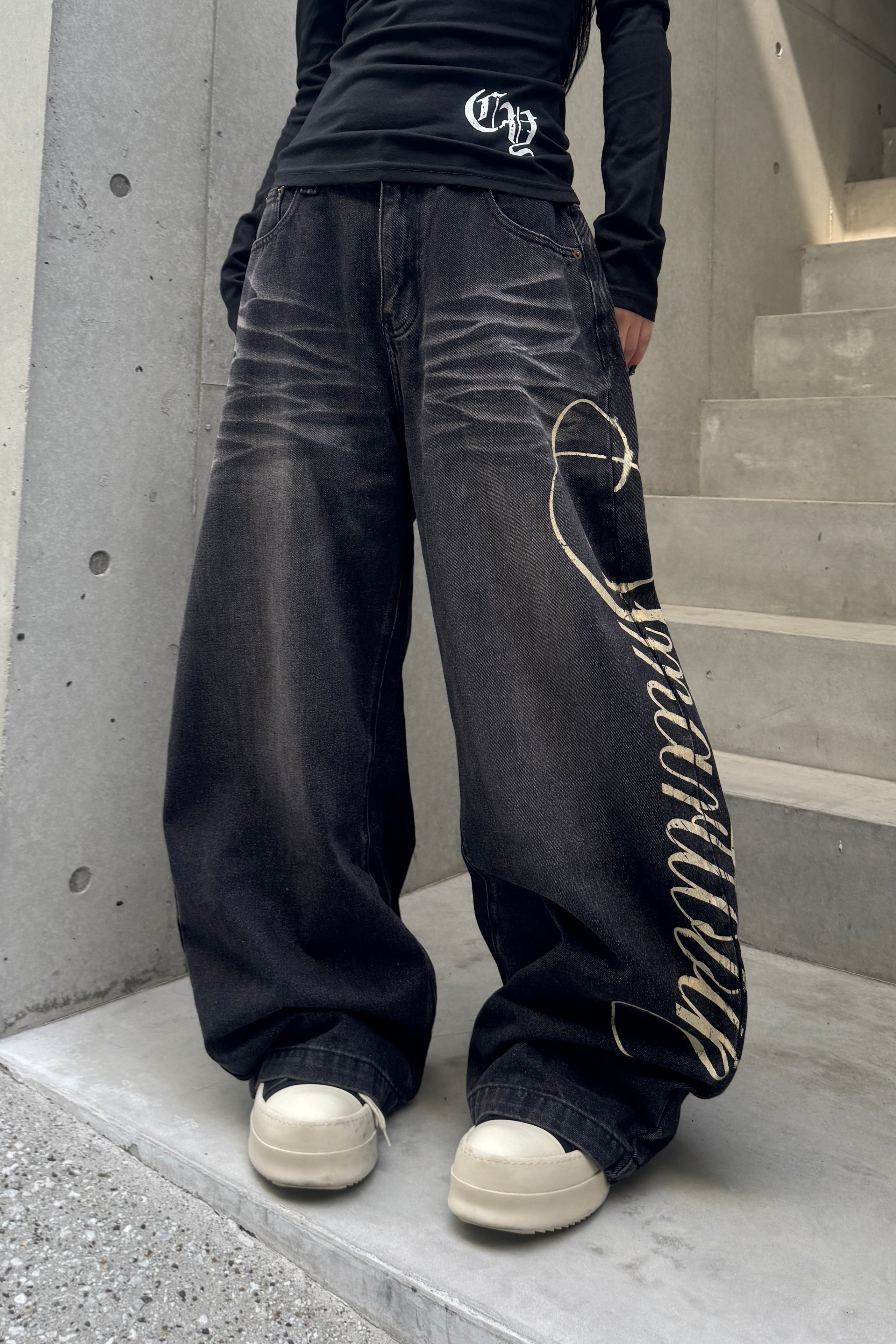 Side Lettering Balloon Denim KSG19343