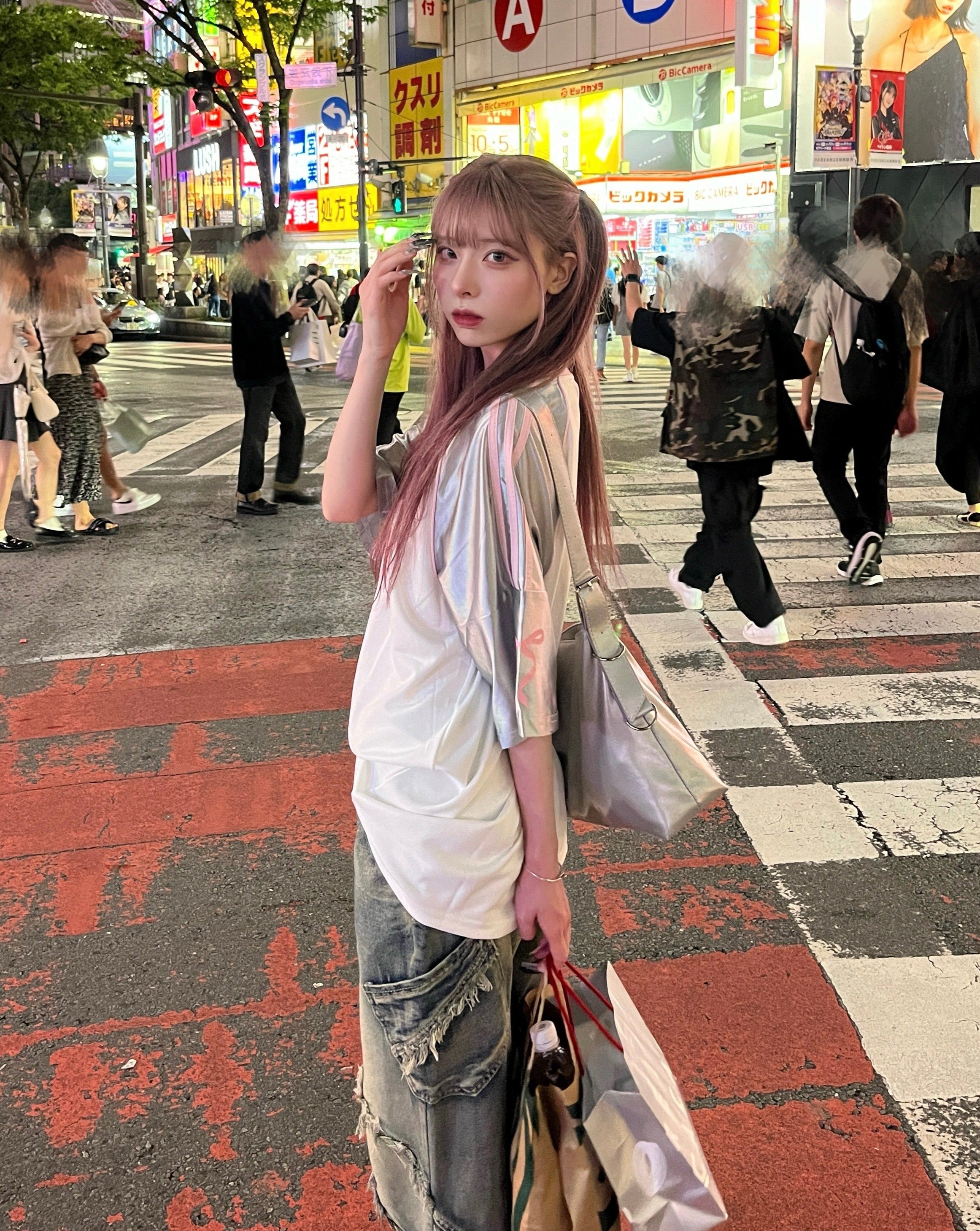 ウォッシュドブルーフリンジデニム KSG19121