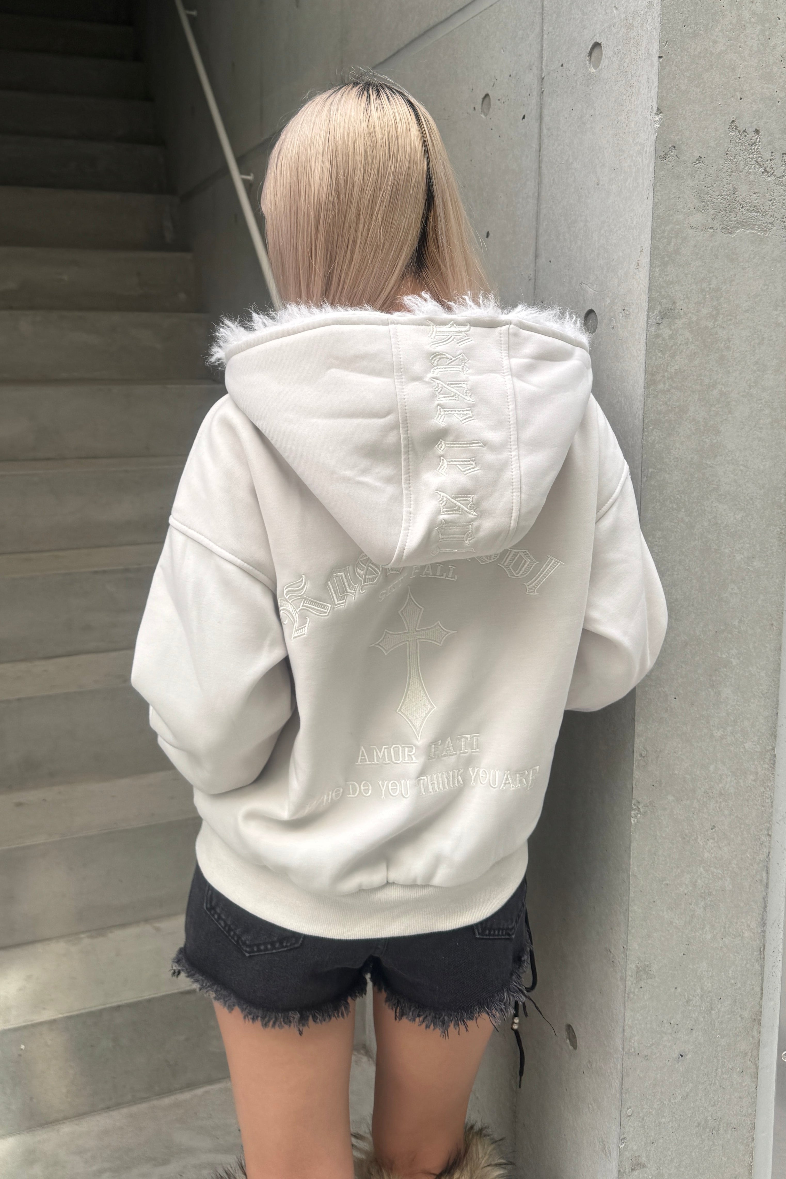 Snow Fluffy Cropped Parker KSG20954