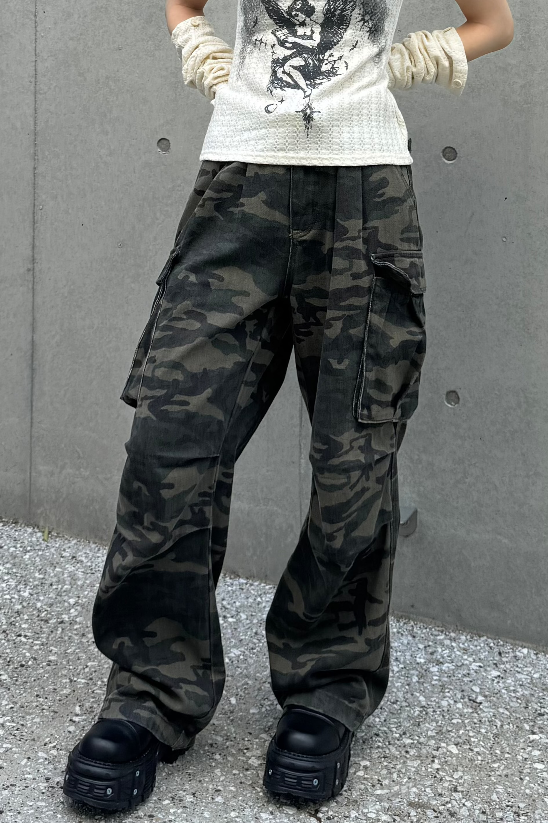 ミリタリーデニムワイドパンツ KSG19273