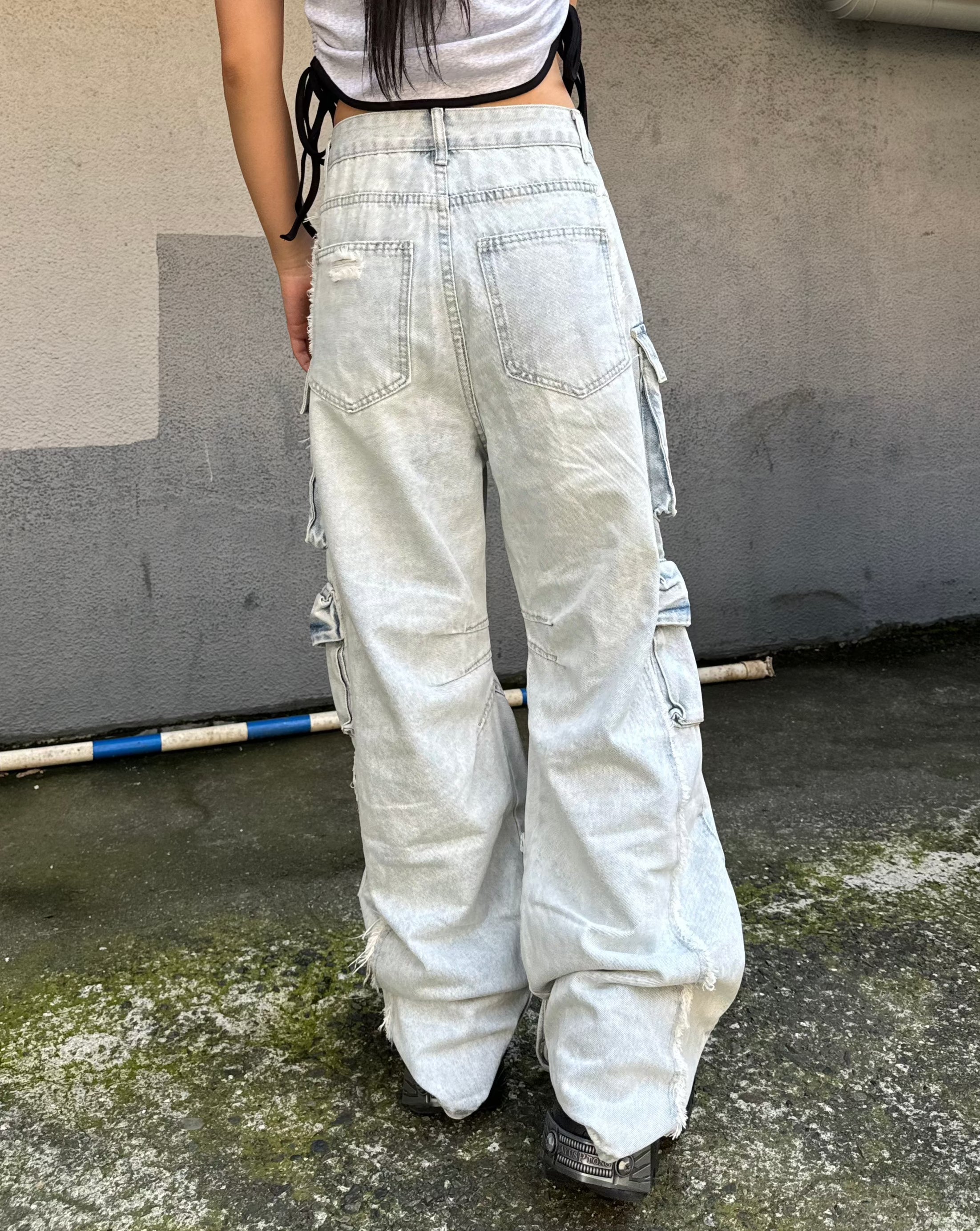 ダメージルーズワイドカーゴデニム KSG19228