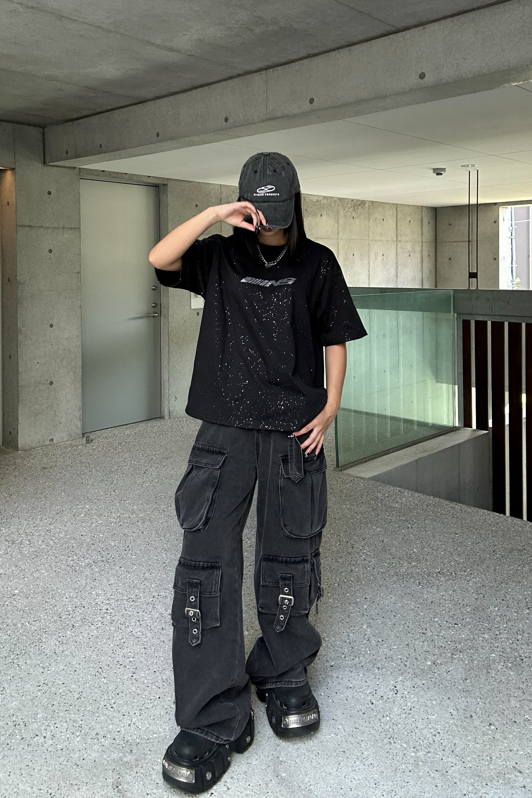 kirakira over logo T-shirt KSG20867