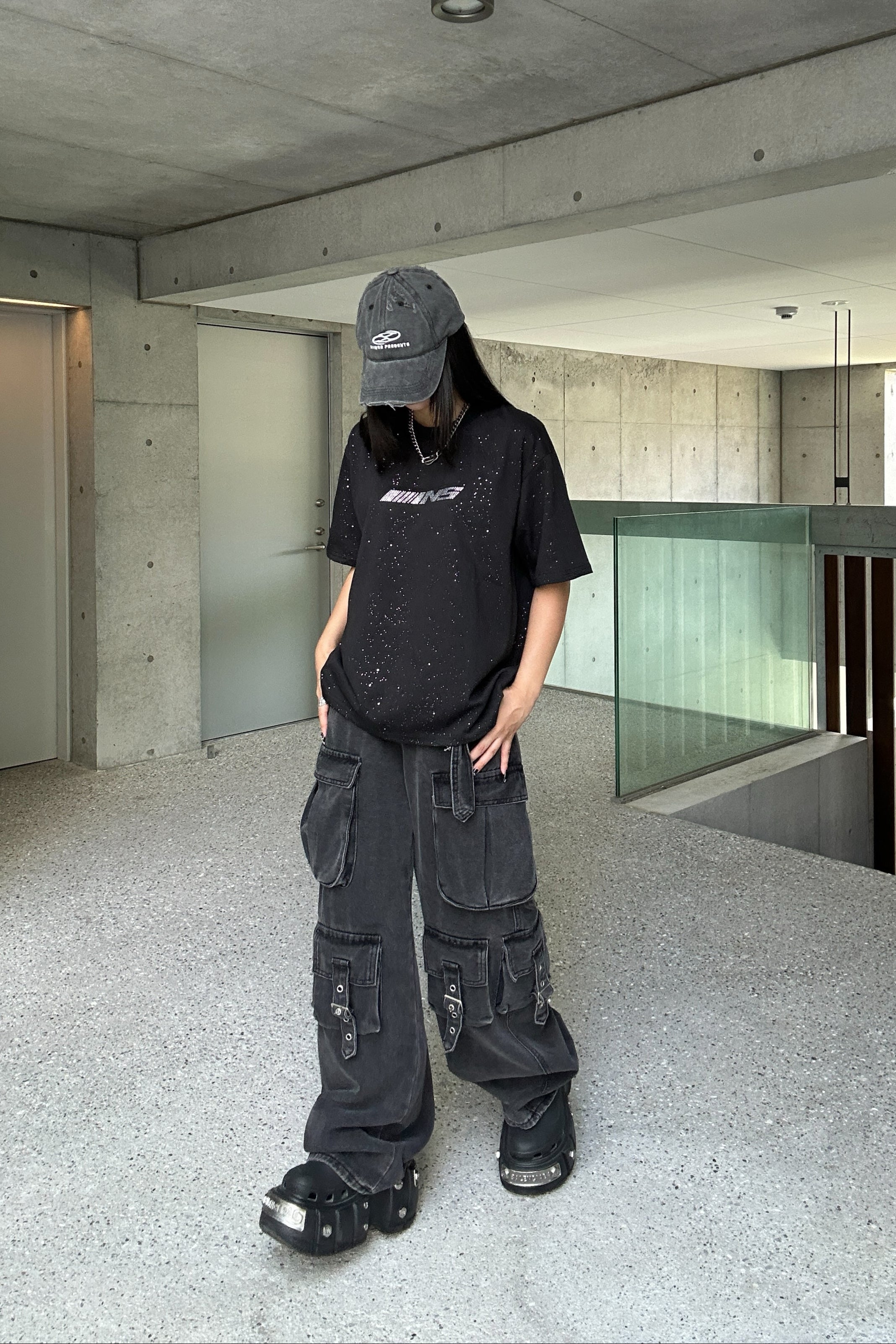 kirakira over logo T-shirt KSG20867