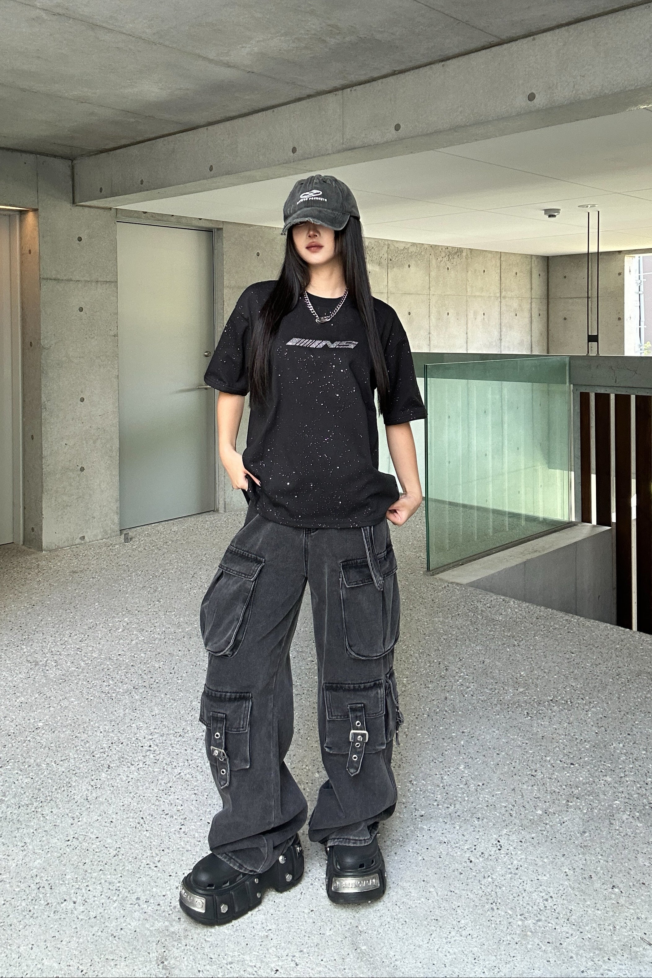 kirakira over logo T-shirt KSG20867