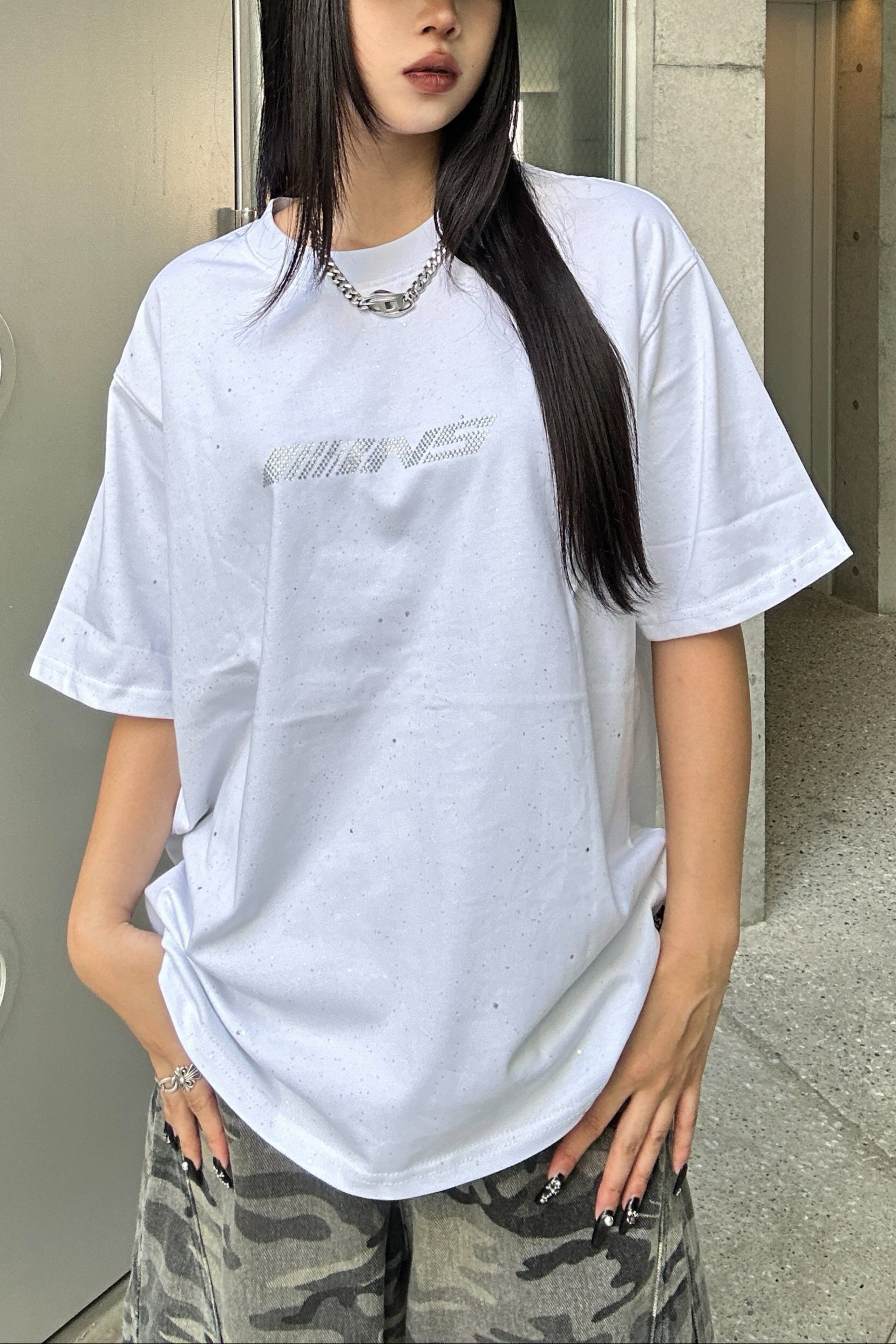 kirakira over logo T-shirt KSG20867