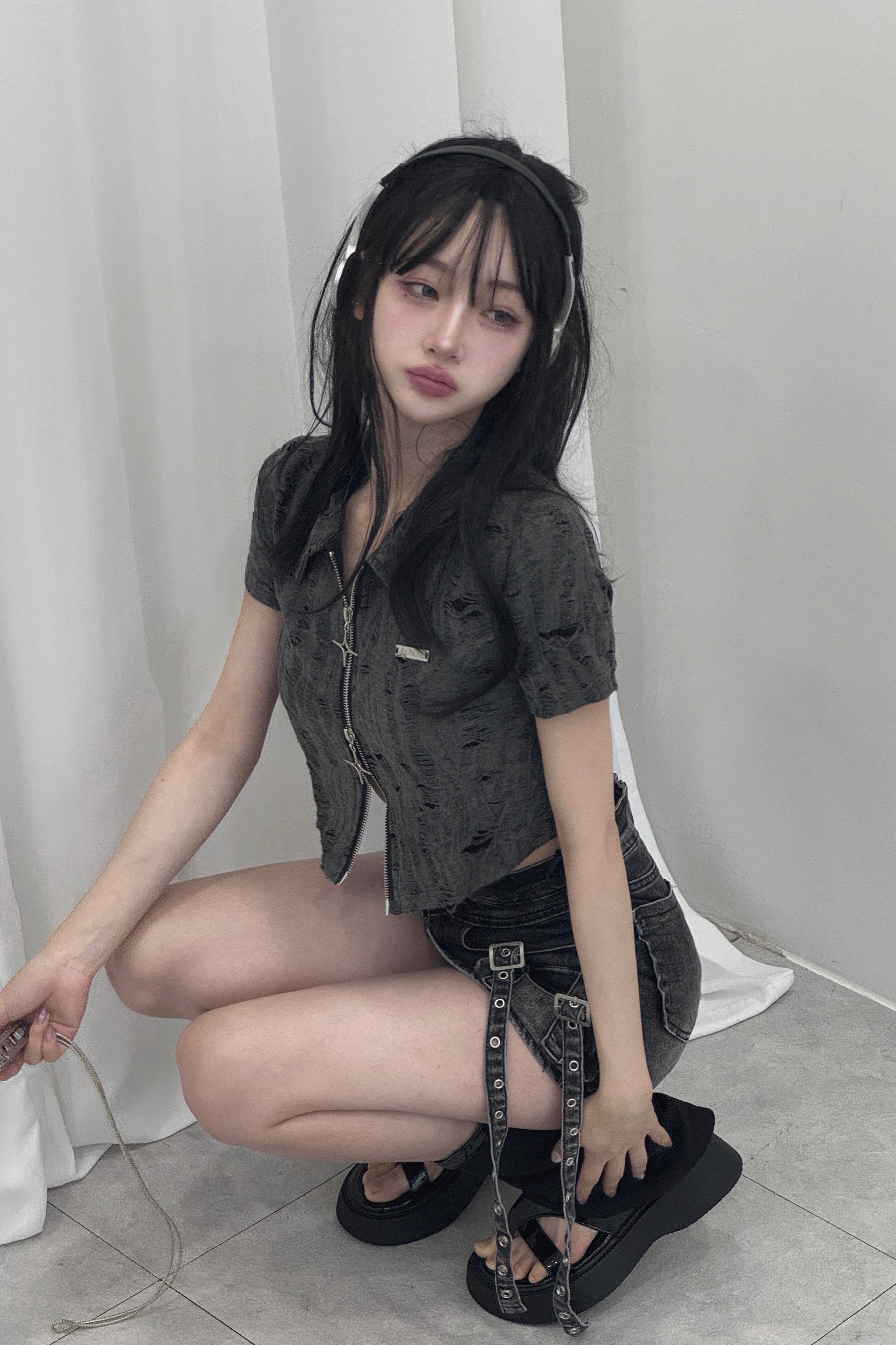 cargo long belt skirt KSG20631